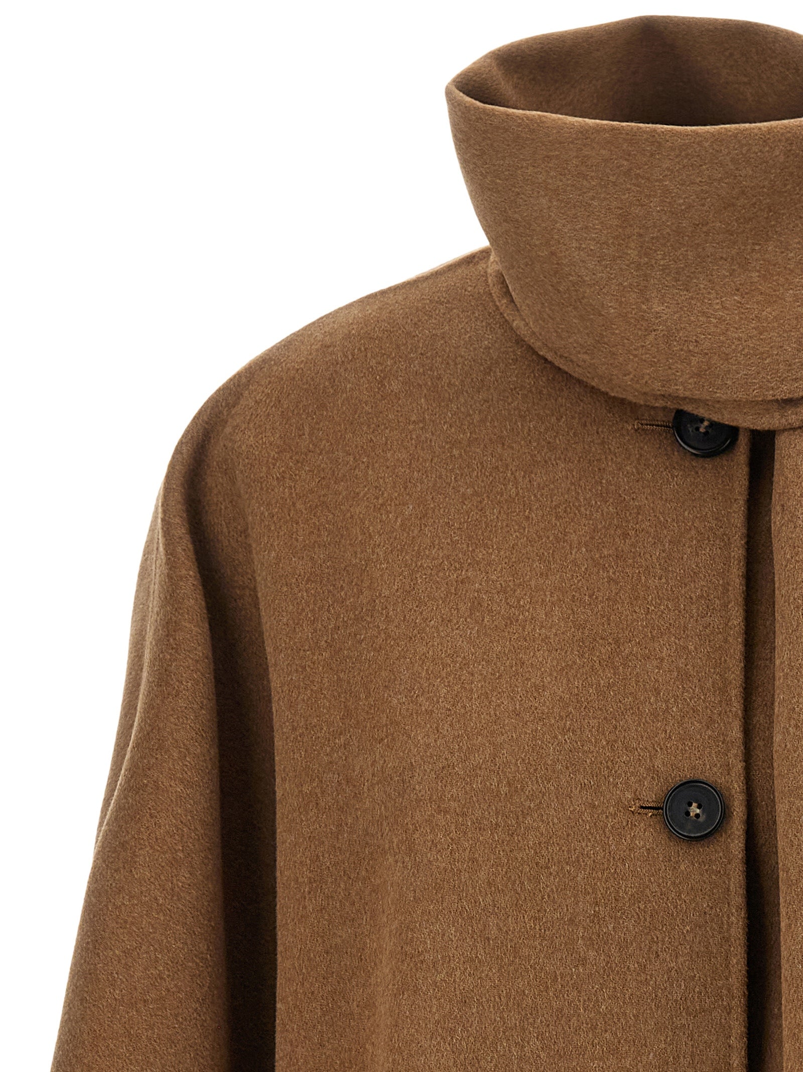 Brown Wool Full-Length Jacket