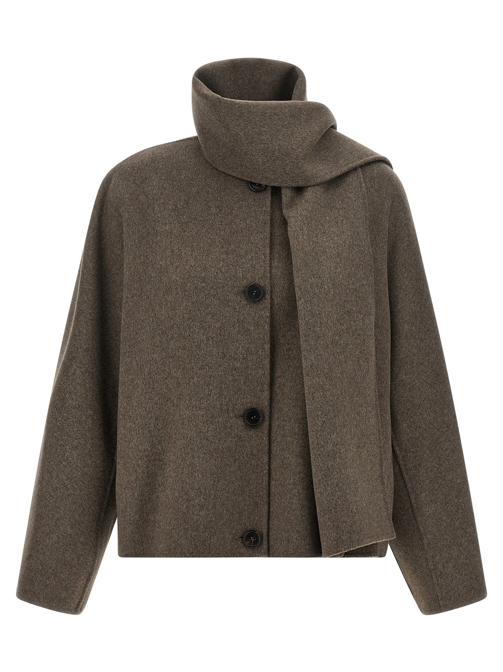 Brown Wool Full-Length Jacket