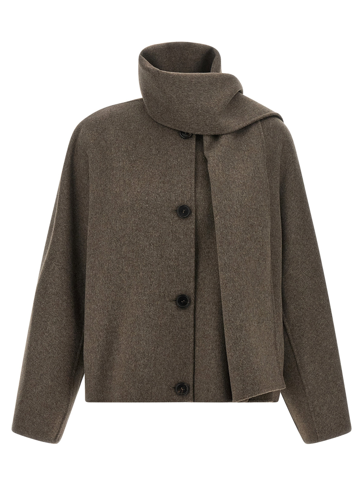 Brown Wool Full-Length Jacket