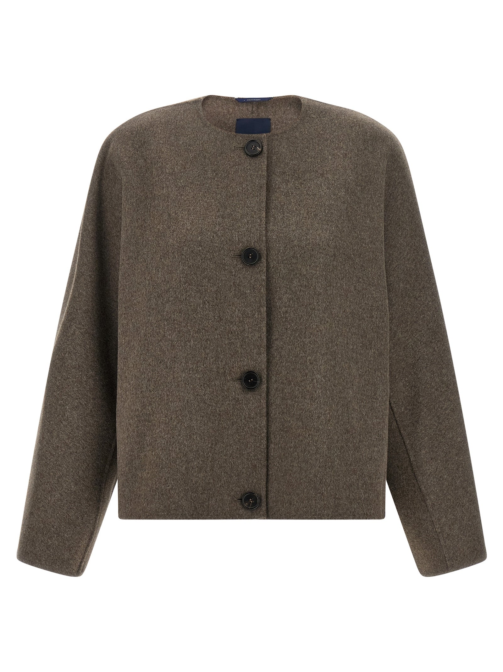 Brown Wool Full-Length Jacket