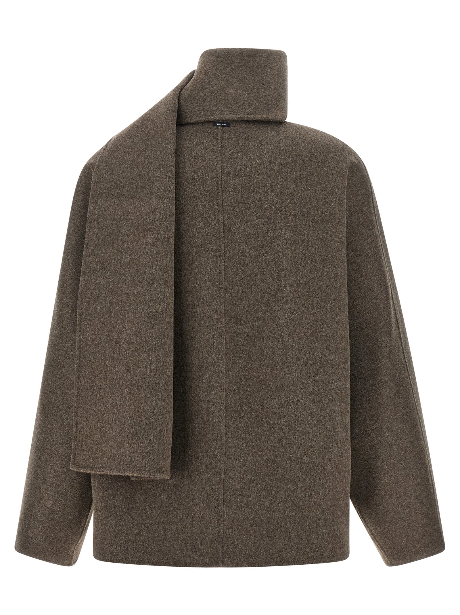 Brown Wool Full-Length Jacket