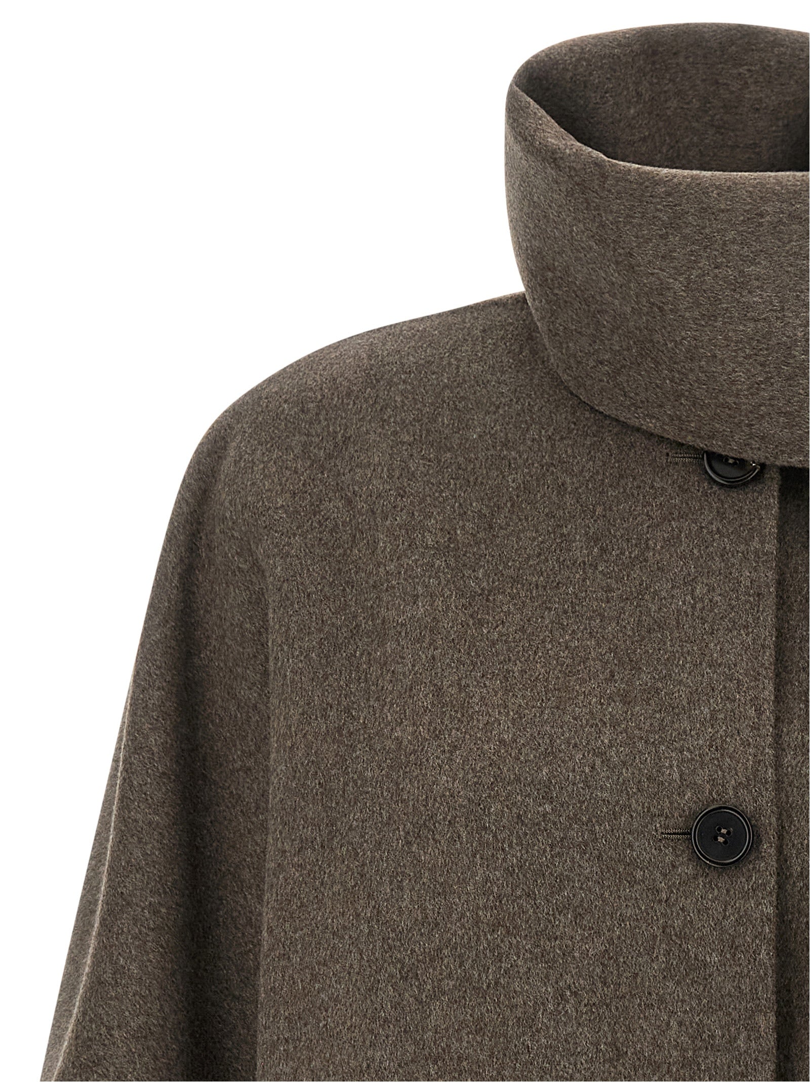 Brown Wool Full-Length Jacket