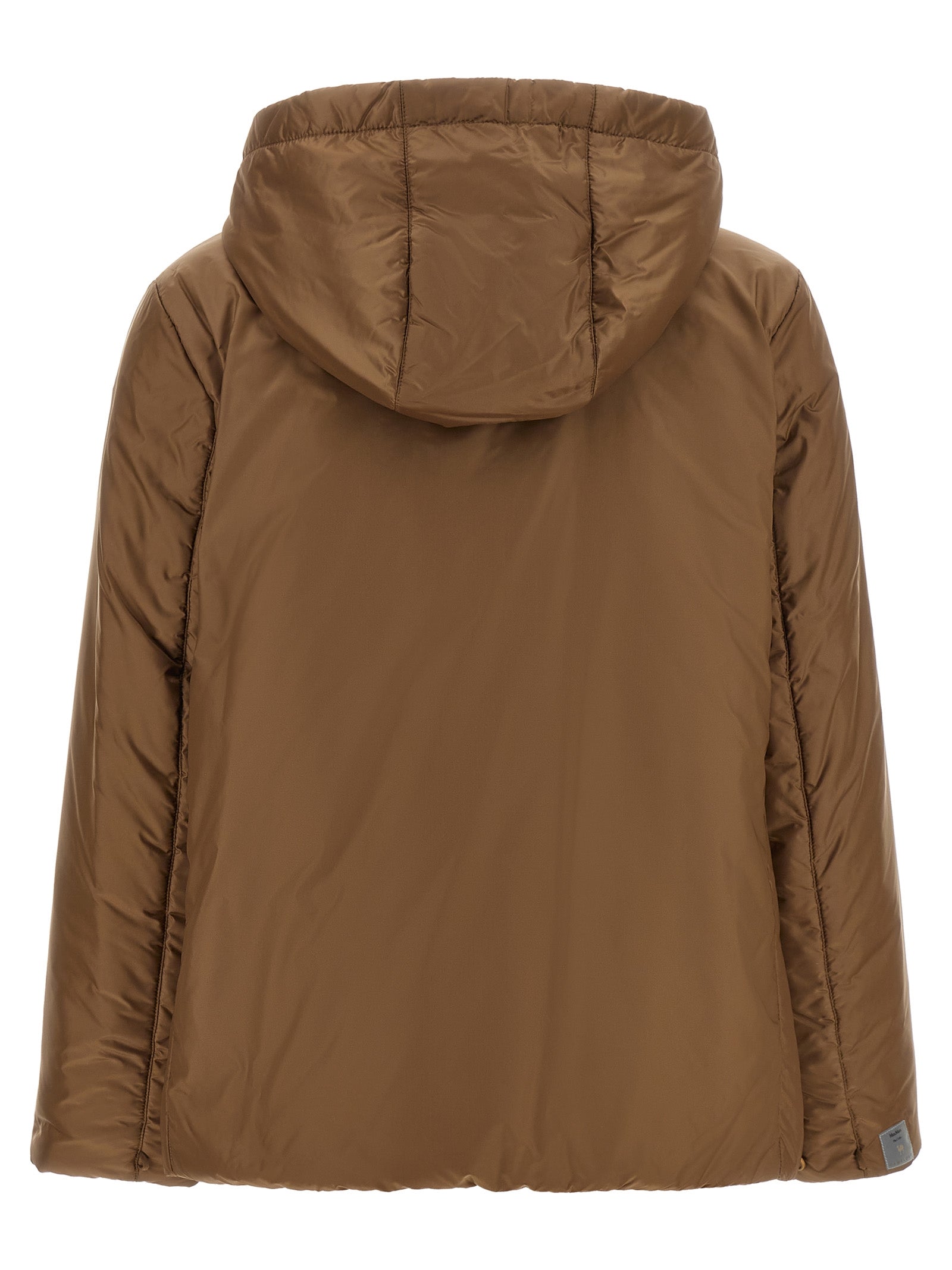 Brown Polyester Full-Length Jacket