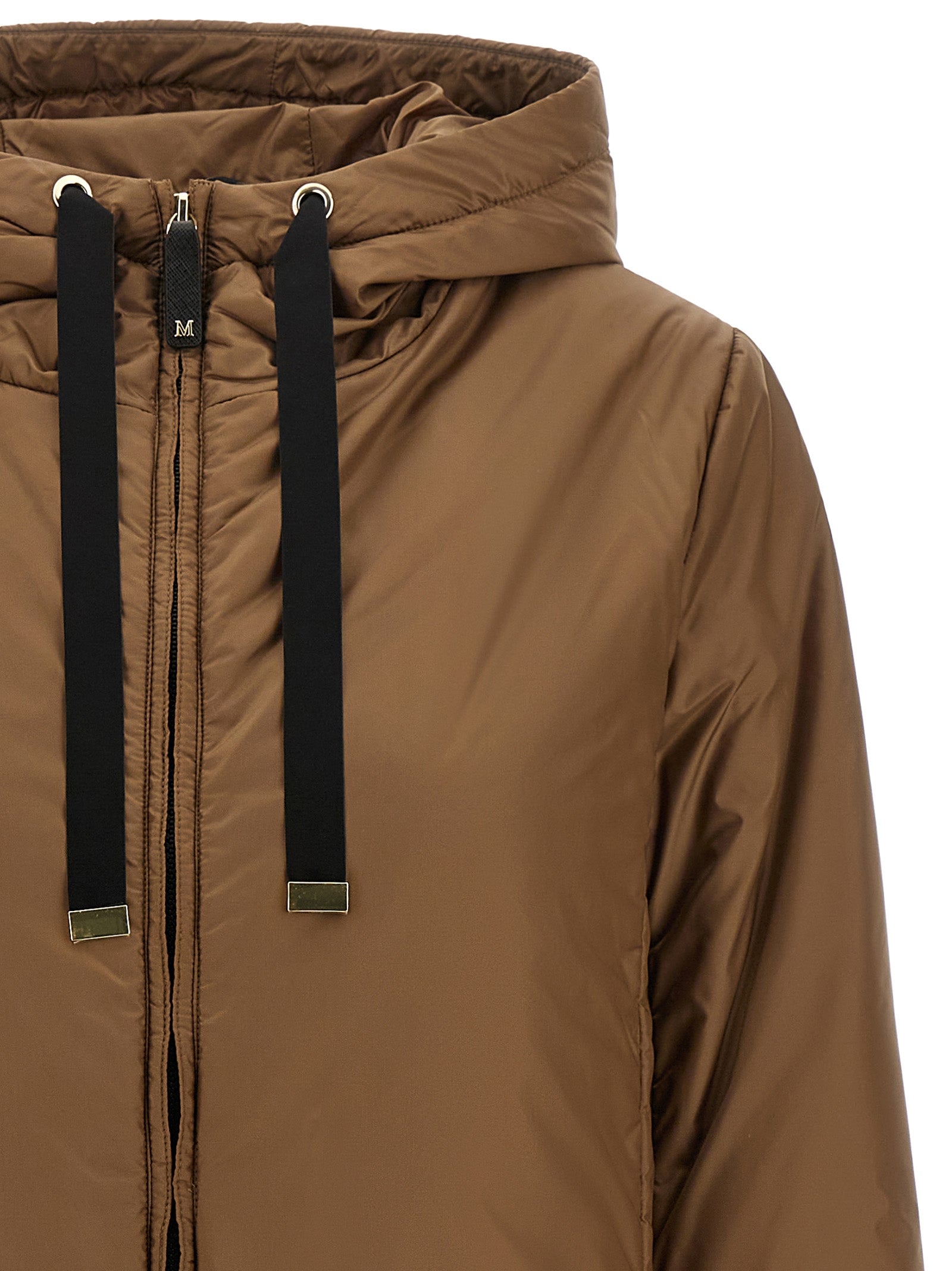 Brown Polyester Full-Length Jacket