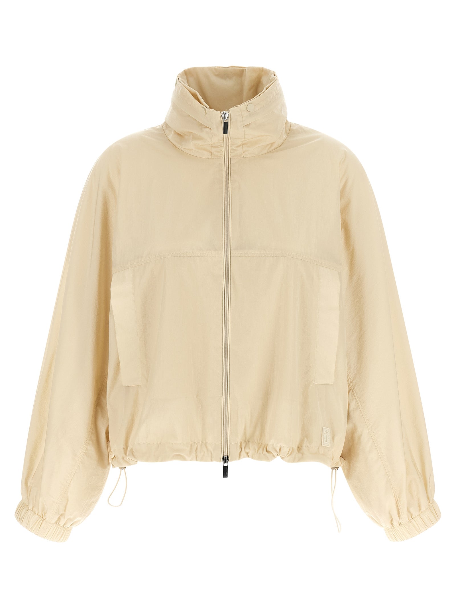 Beige Polyamide Full-Length Jacket