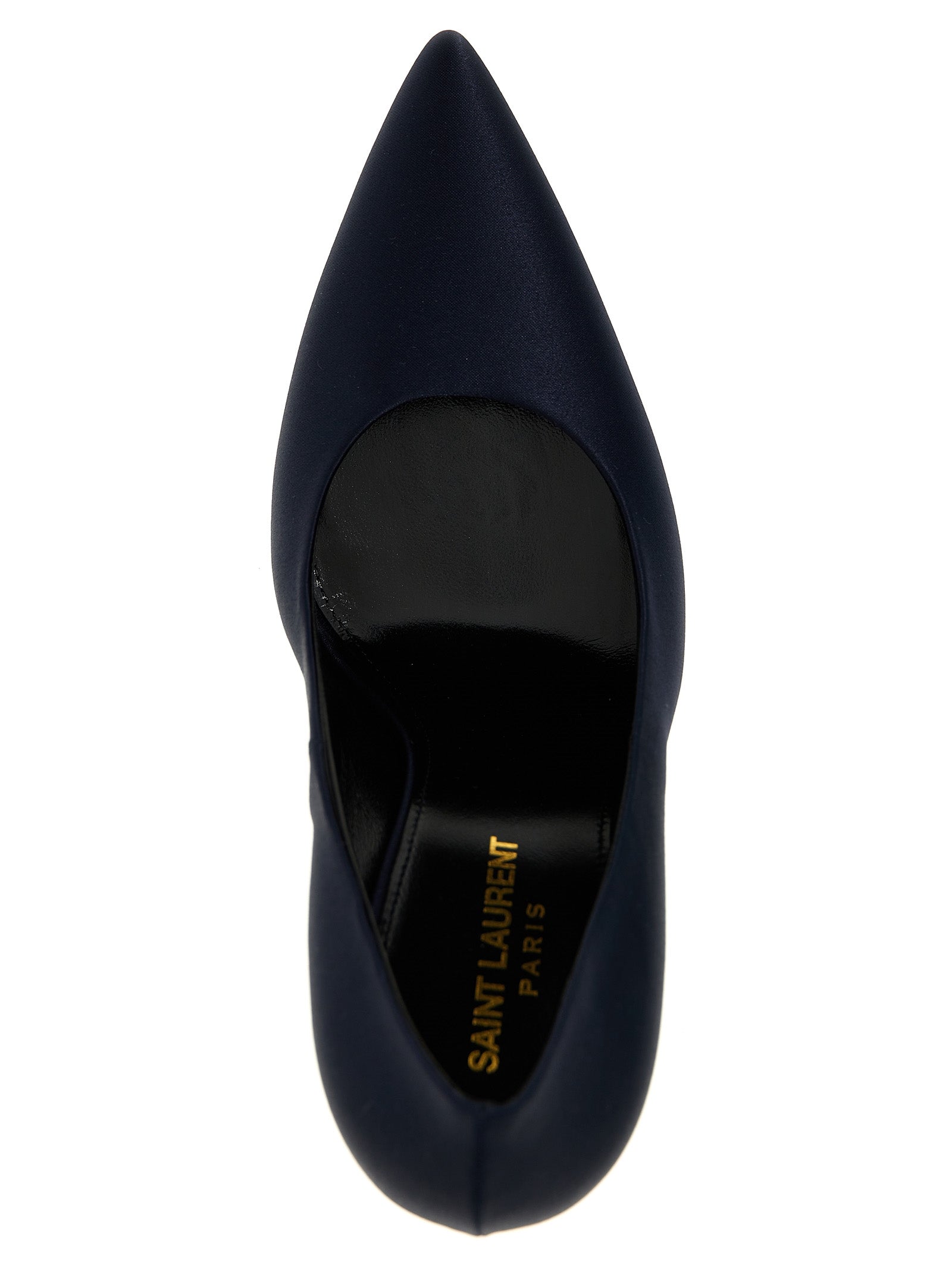 Blue Polyester High Heel Pumps