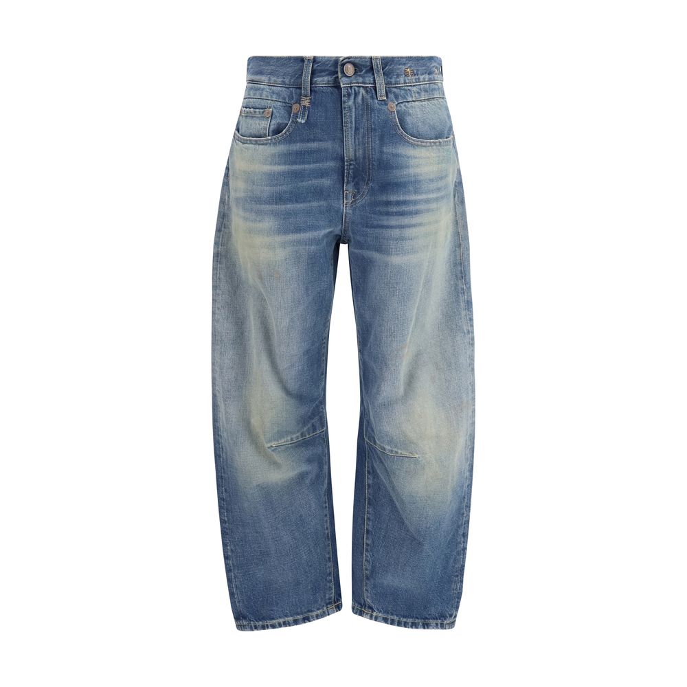 Blue Cotton Boyfriend Jeans