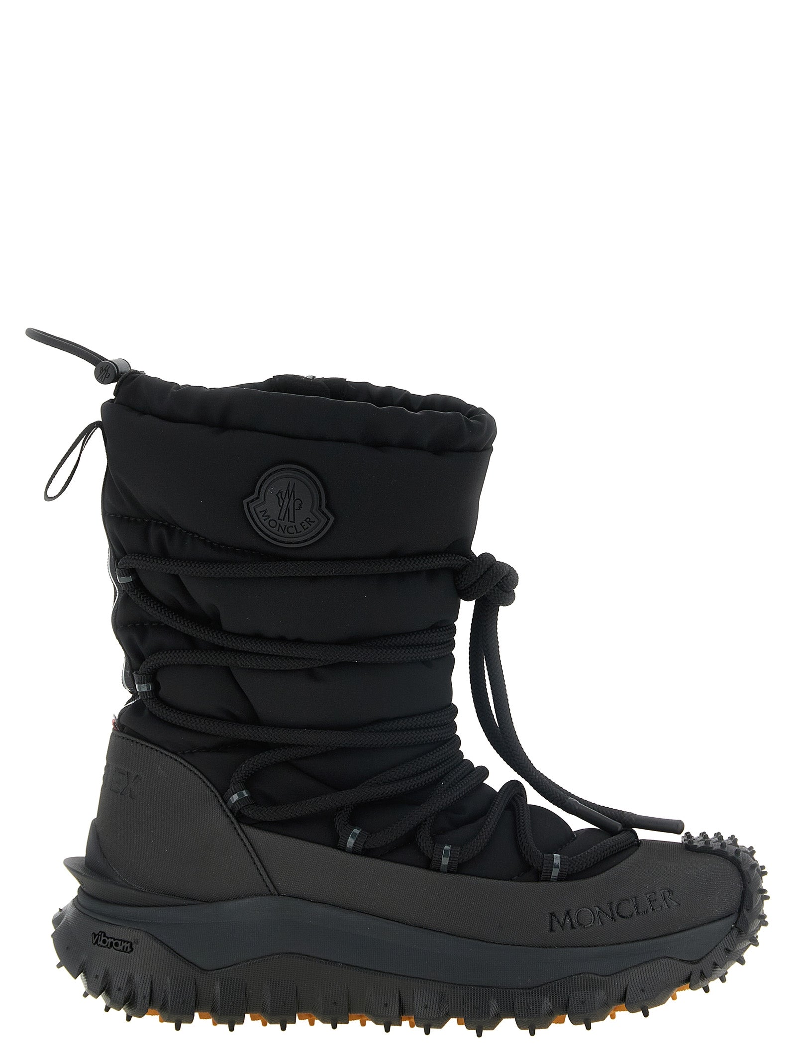 Black Polyamide Lace-Up Boots