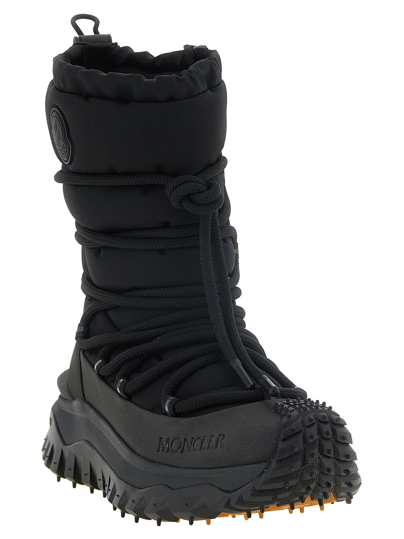 Black Polyamide Lace-Up Boots
