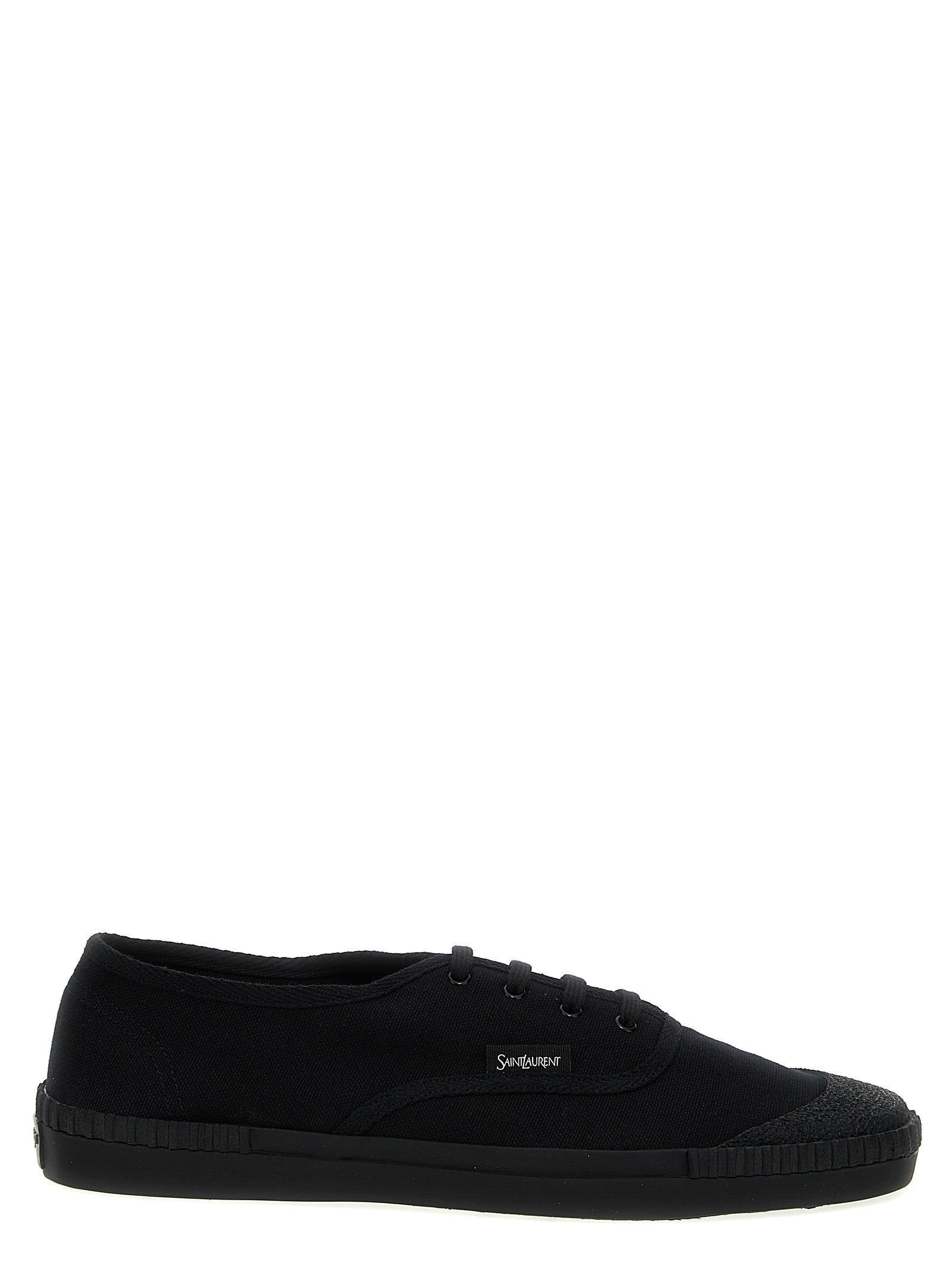 Black Cotton Low Top Sneakers