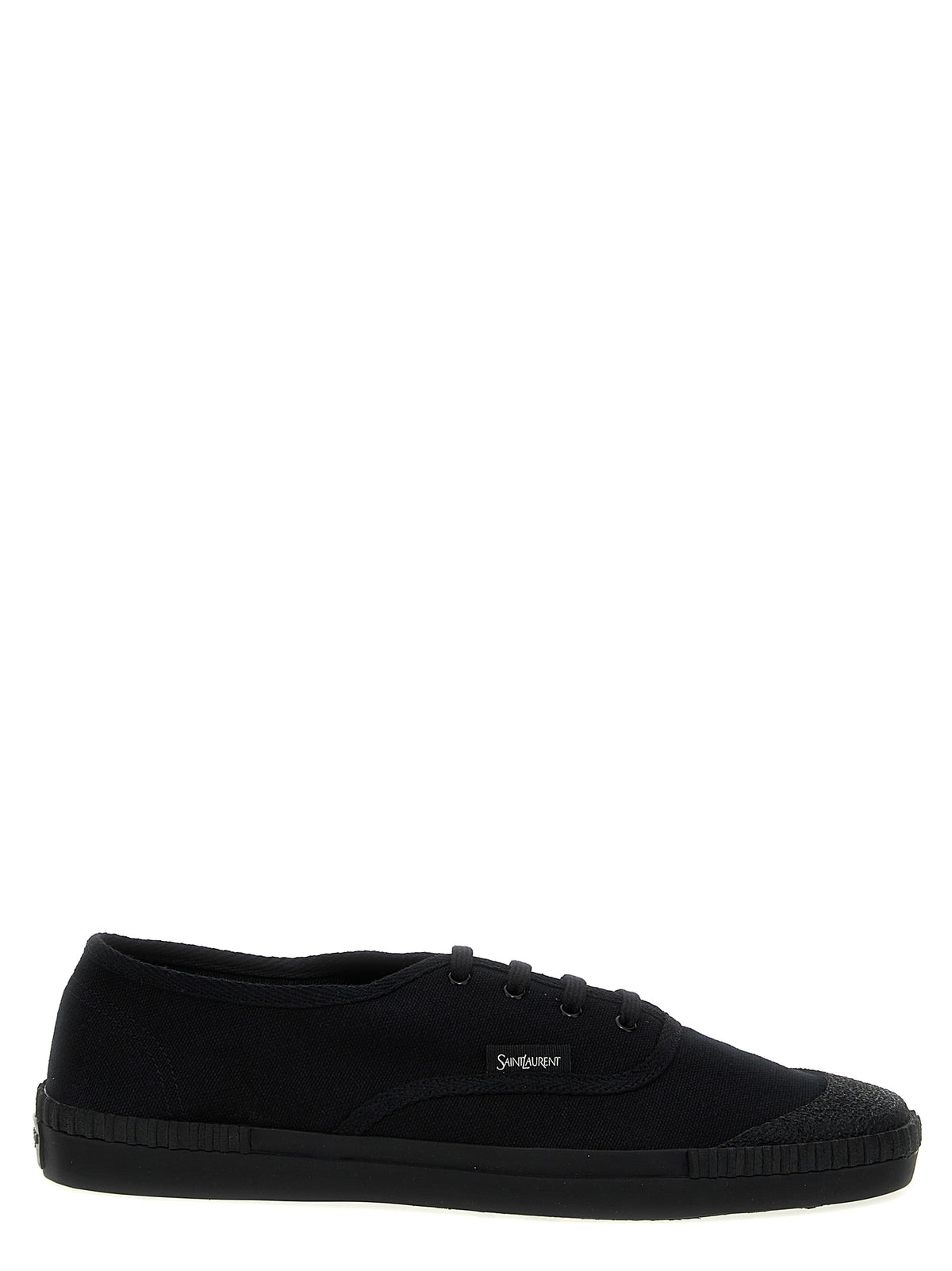 Black Cotton Low Top Sneakers