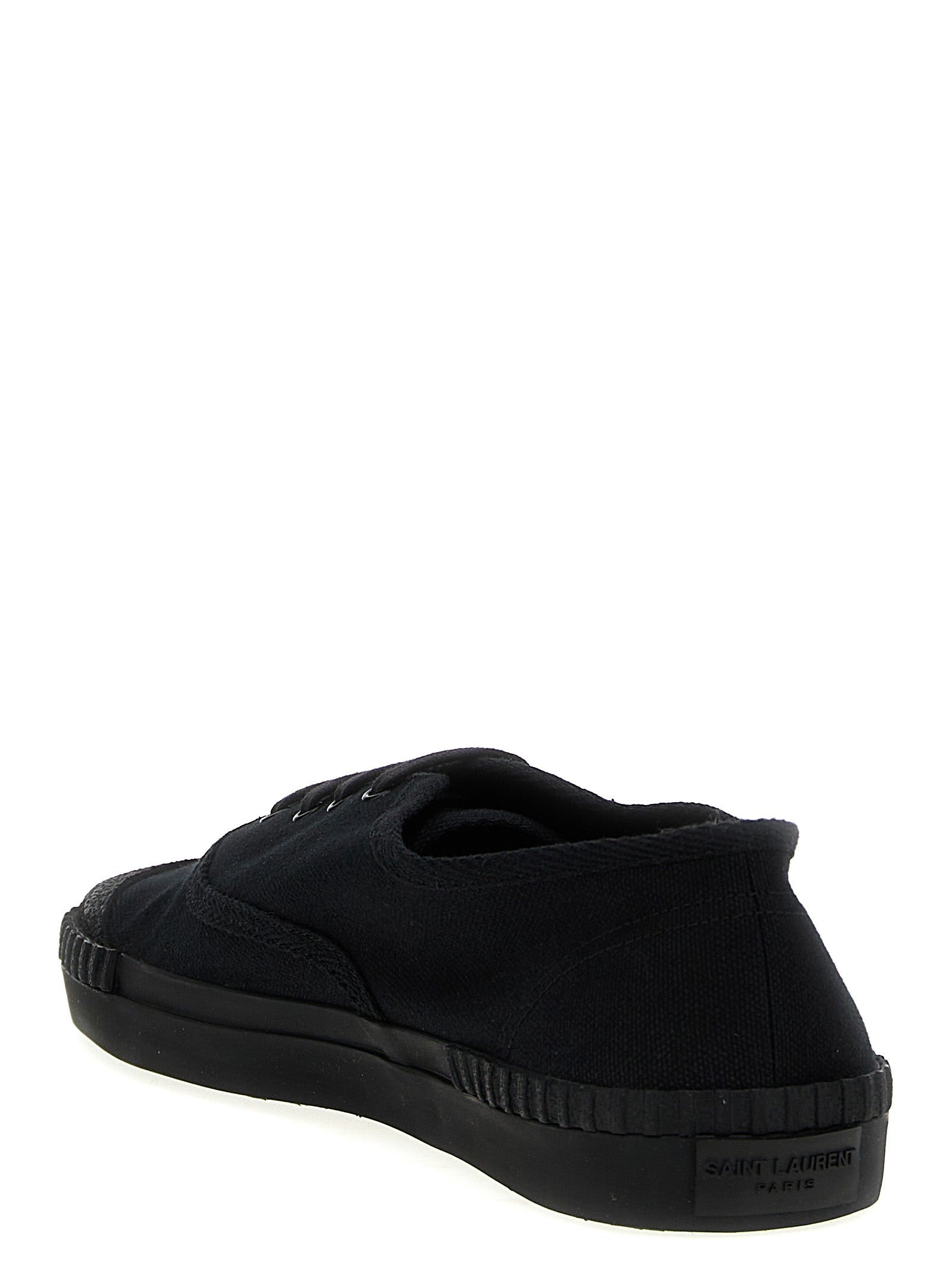 Black Cotton Low Top Sneakers