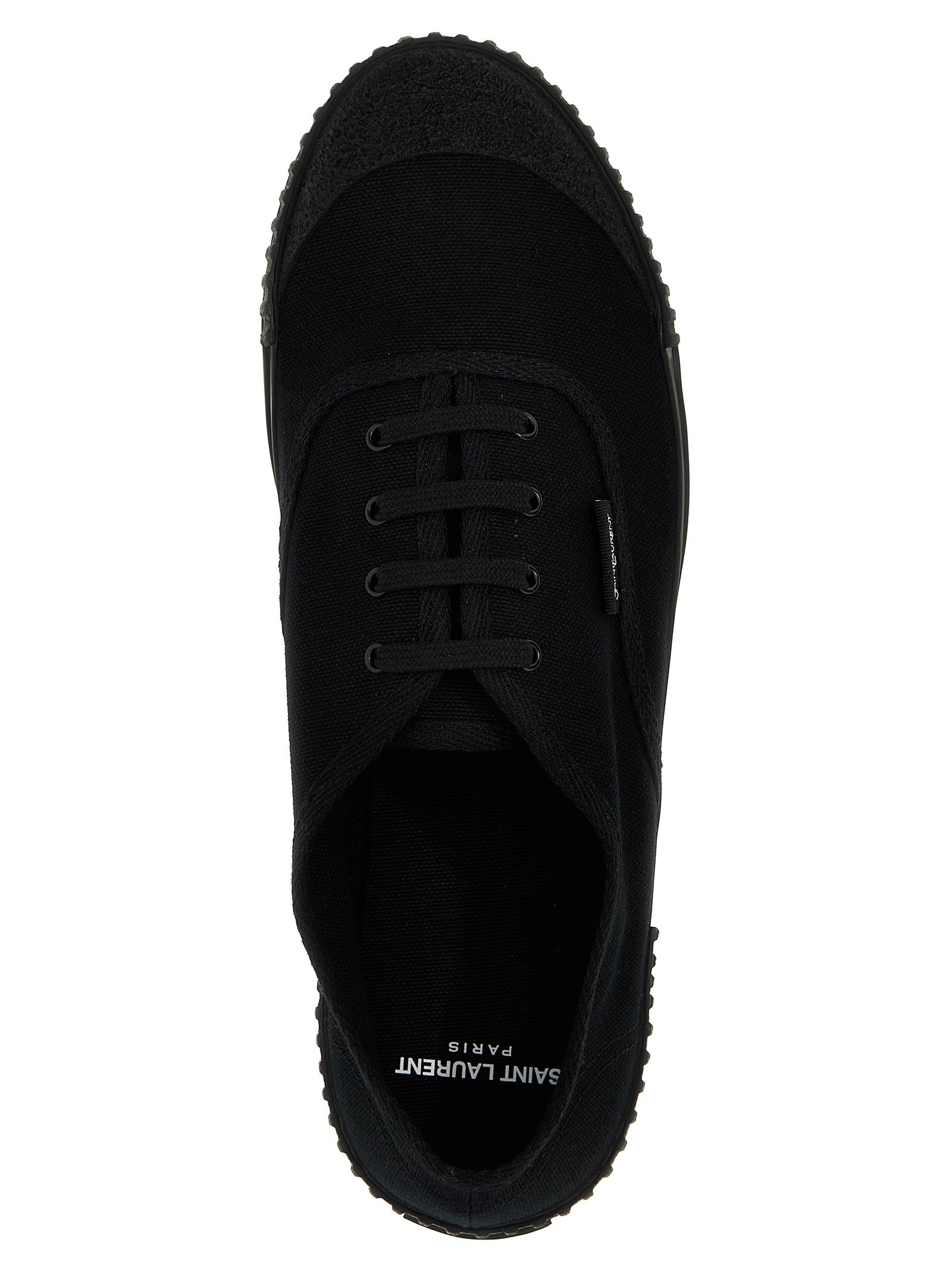 Black Cotton Low Top Sneakers