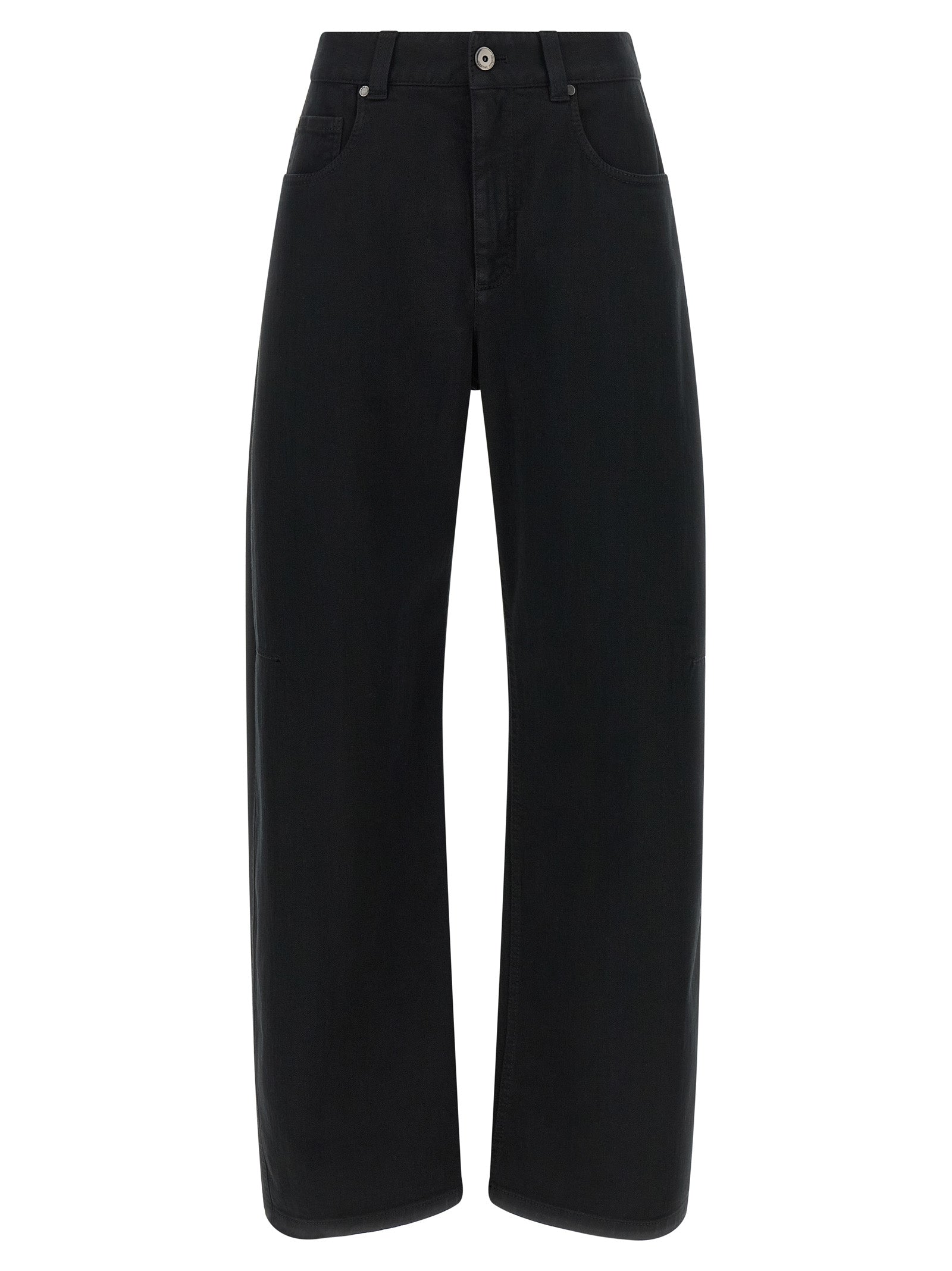 Black Cotton High-Waisted Jean