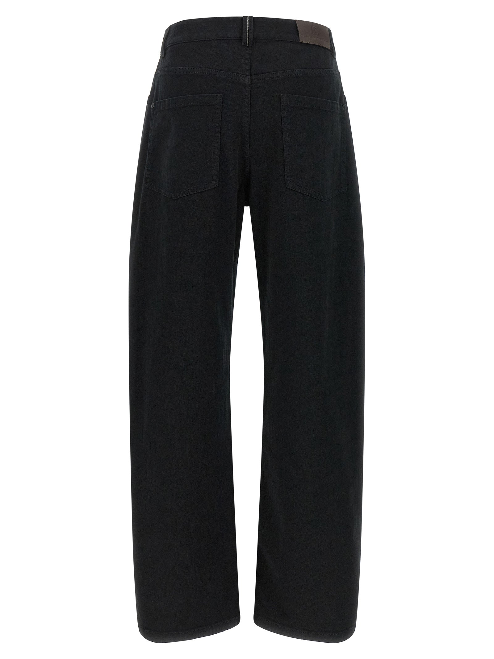 Black Cotton High-Waisted Jean