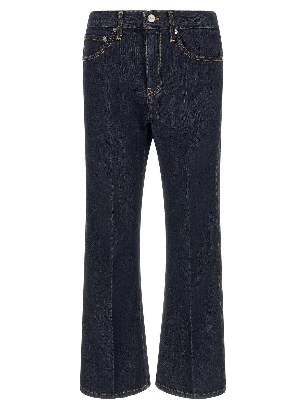 Blue Cotton Flared Jeans