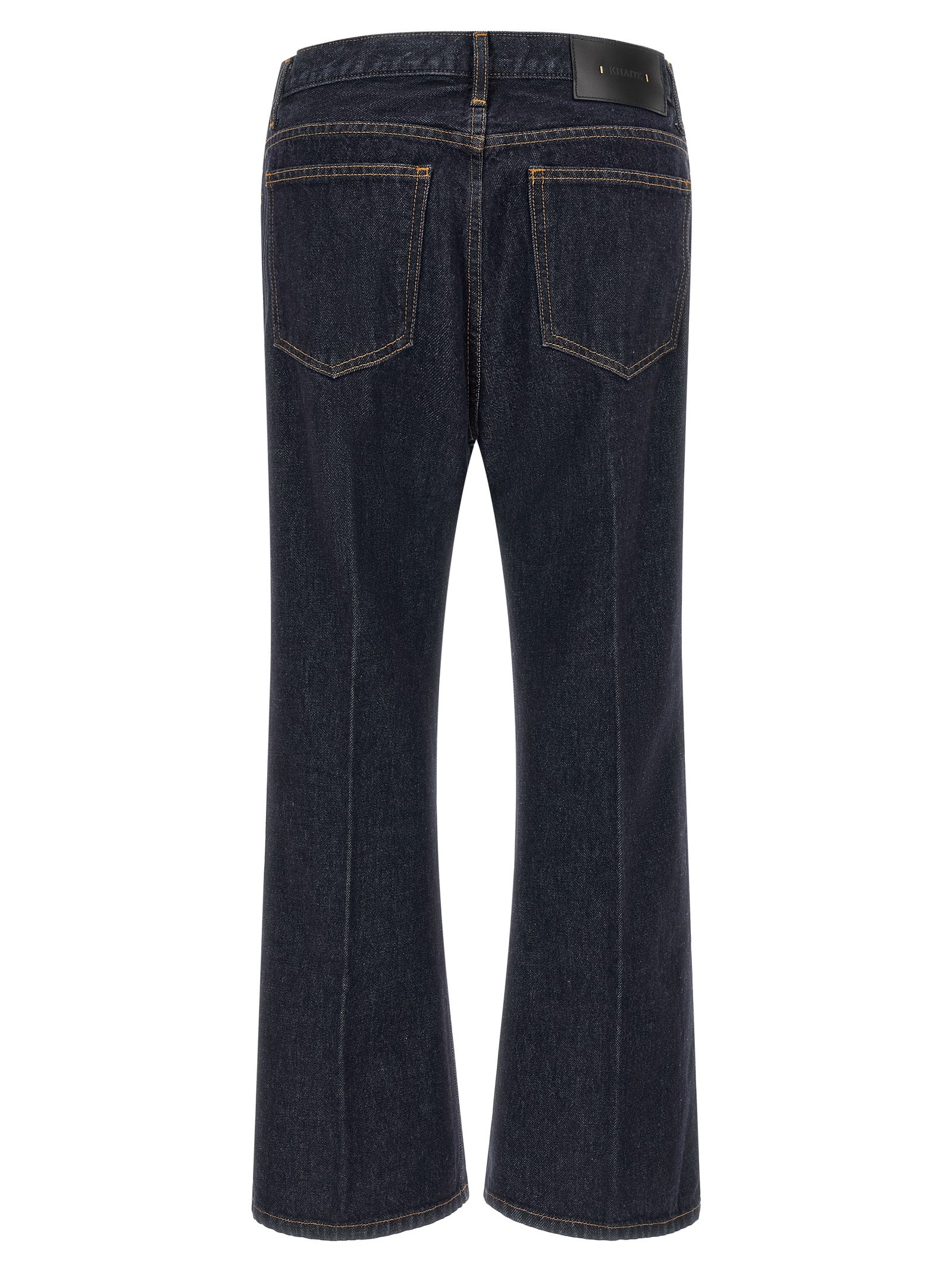 Blue Cotton Flared Jeans