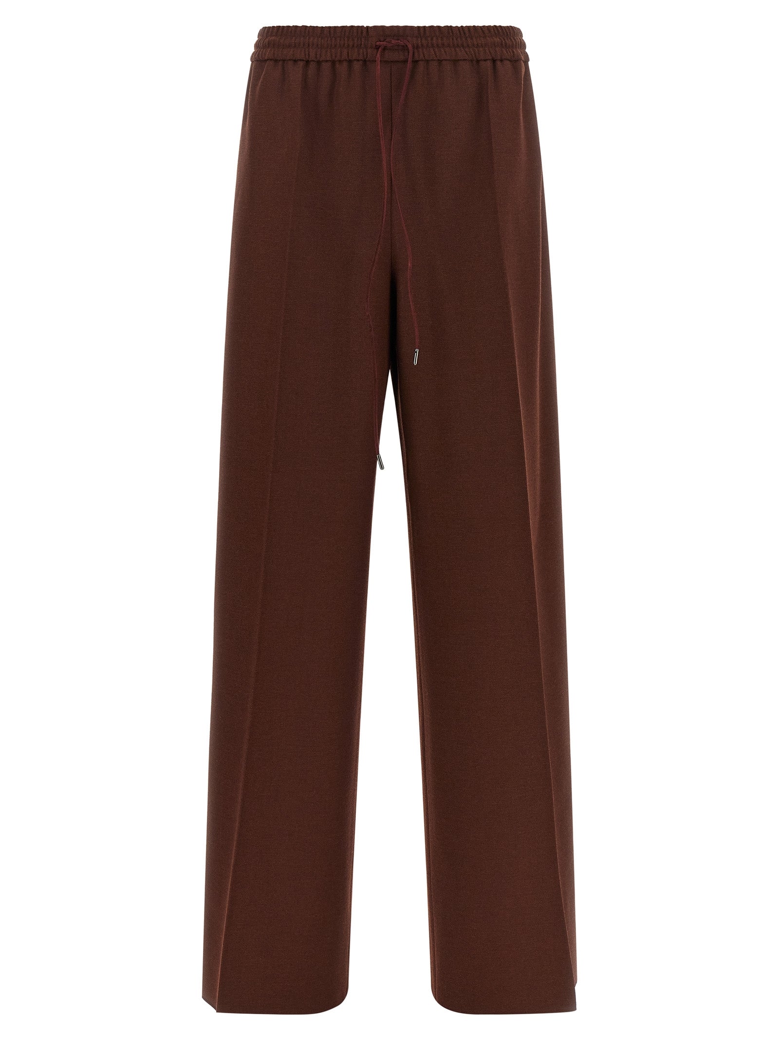 Brown Wool Casual Pants