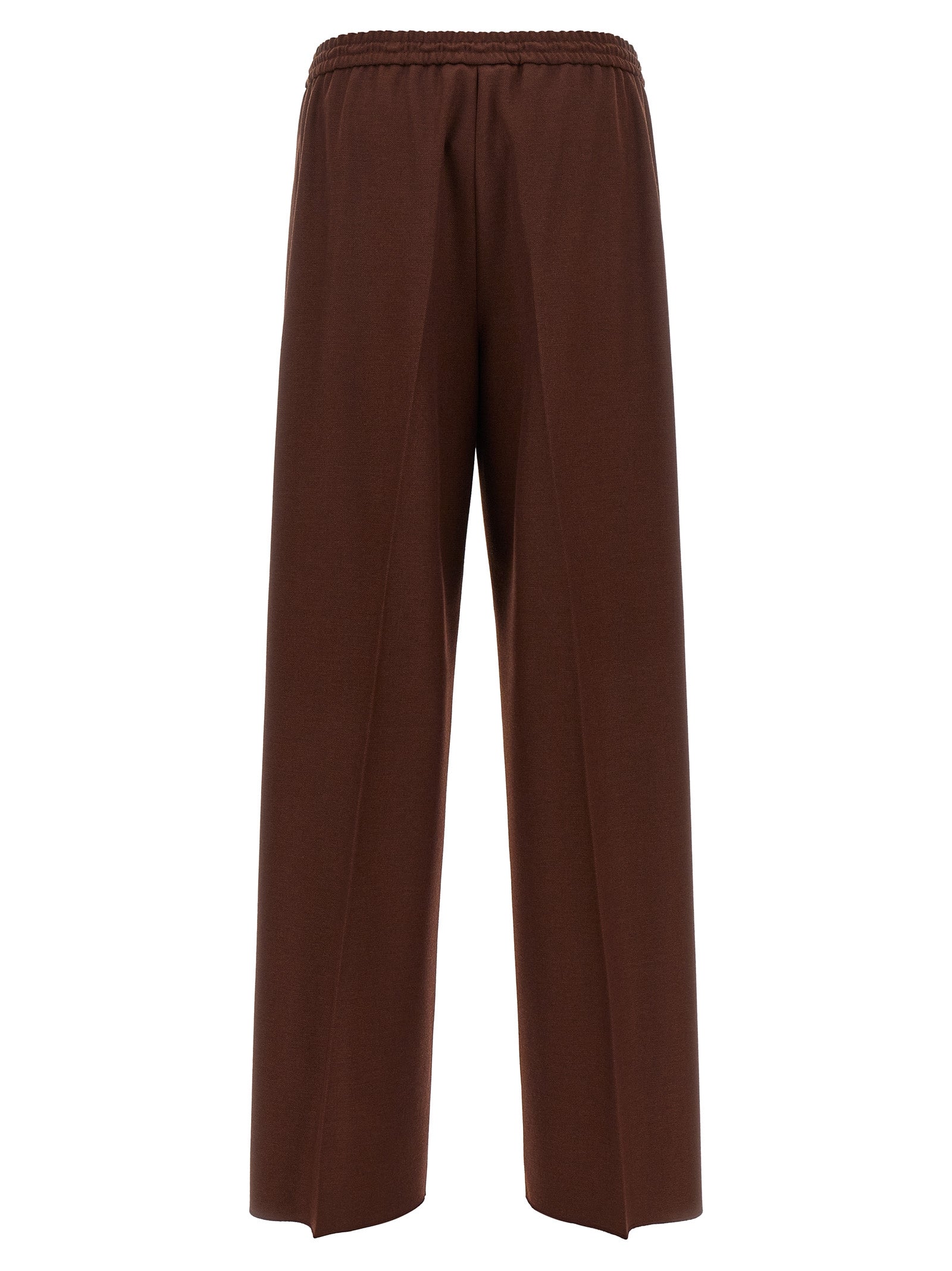 Brown Wool Casual Pants