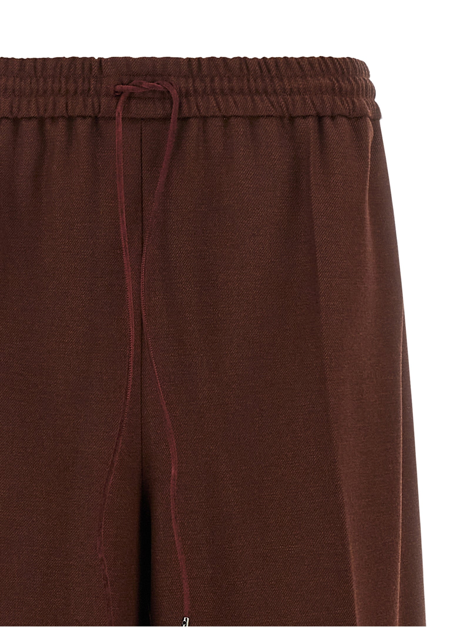 Brown Wool Casual Pants
