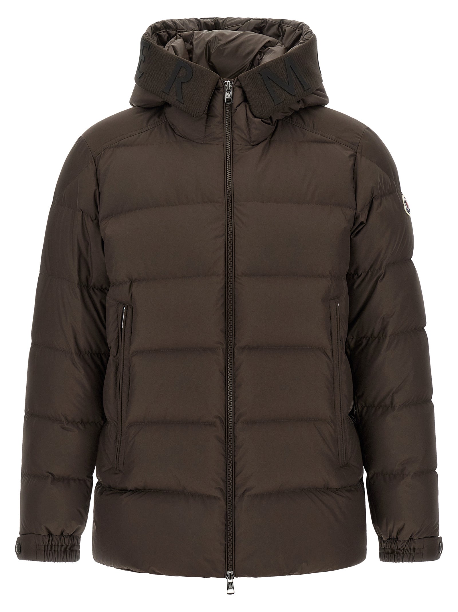 Brown Polyester Full-Length Jacket