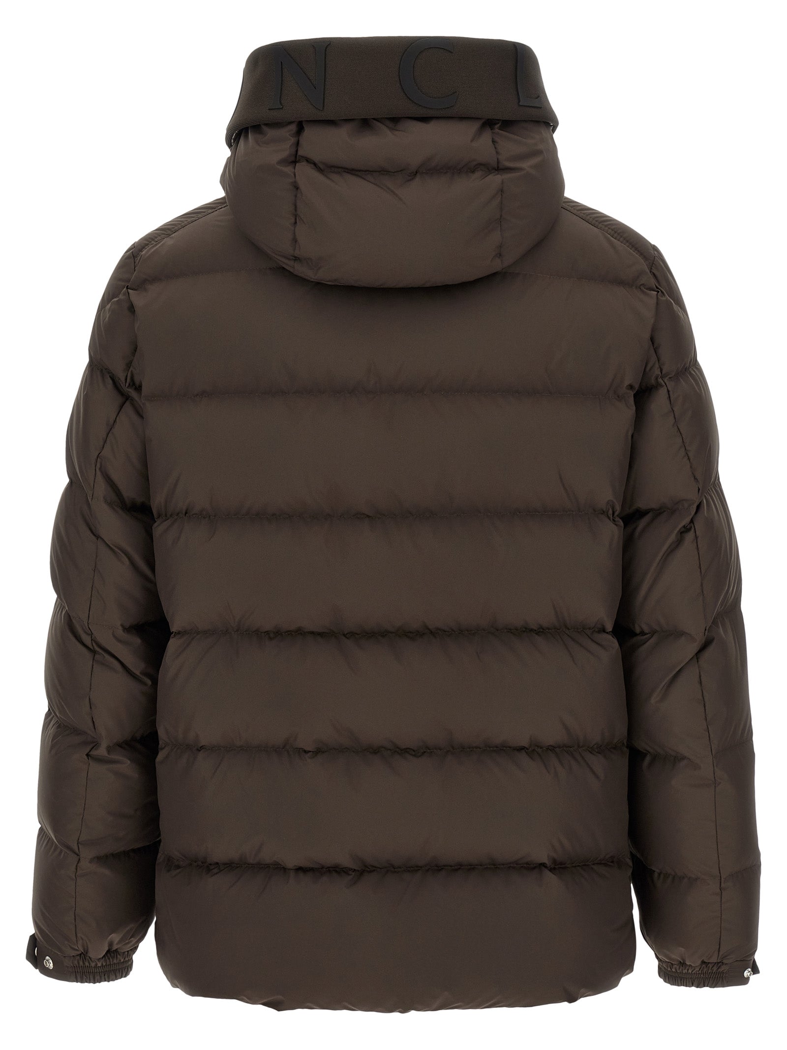 Brown Polyester Full-Length Jacket