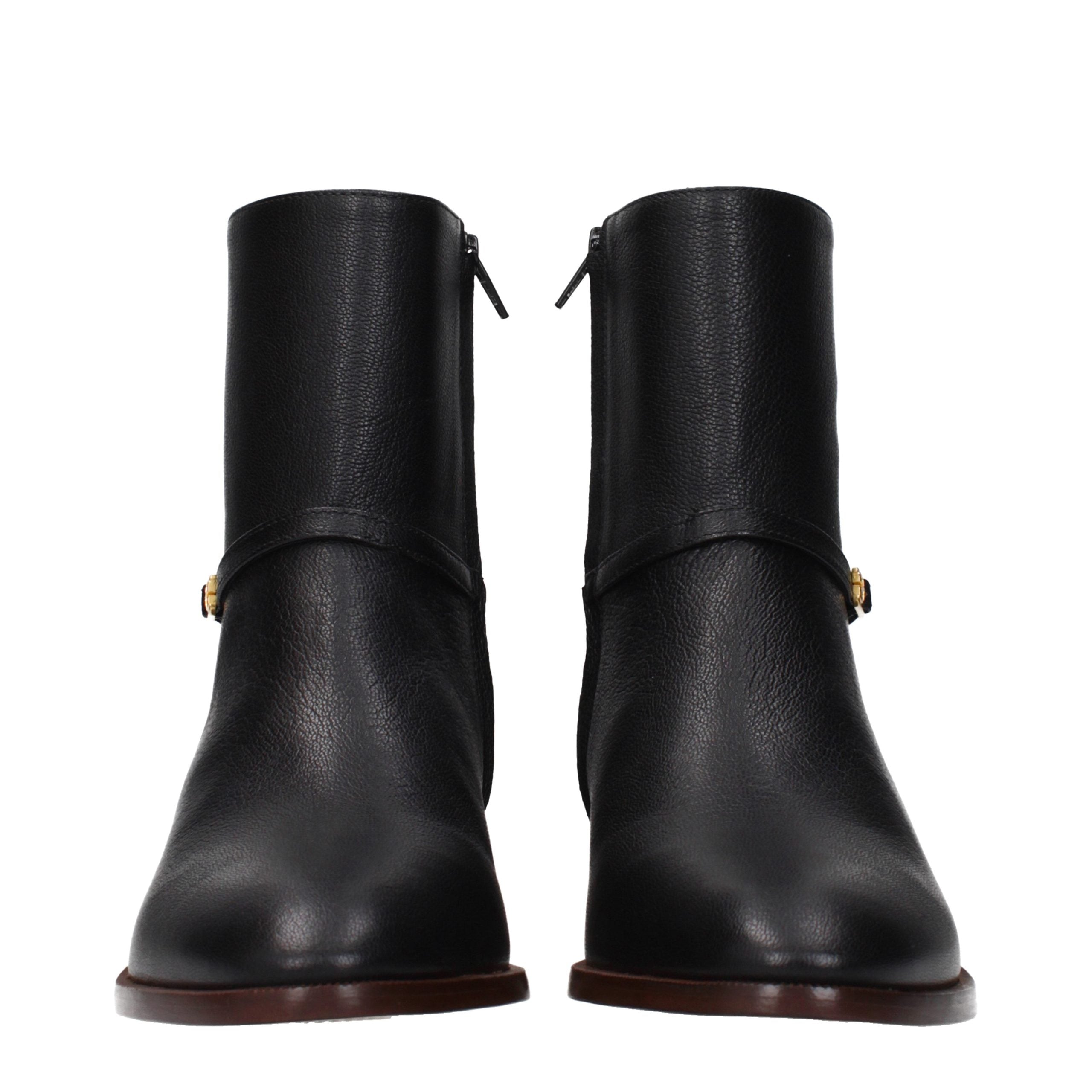 Black Leather Ankle Boots