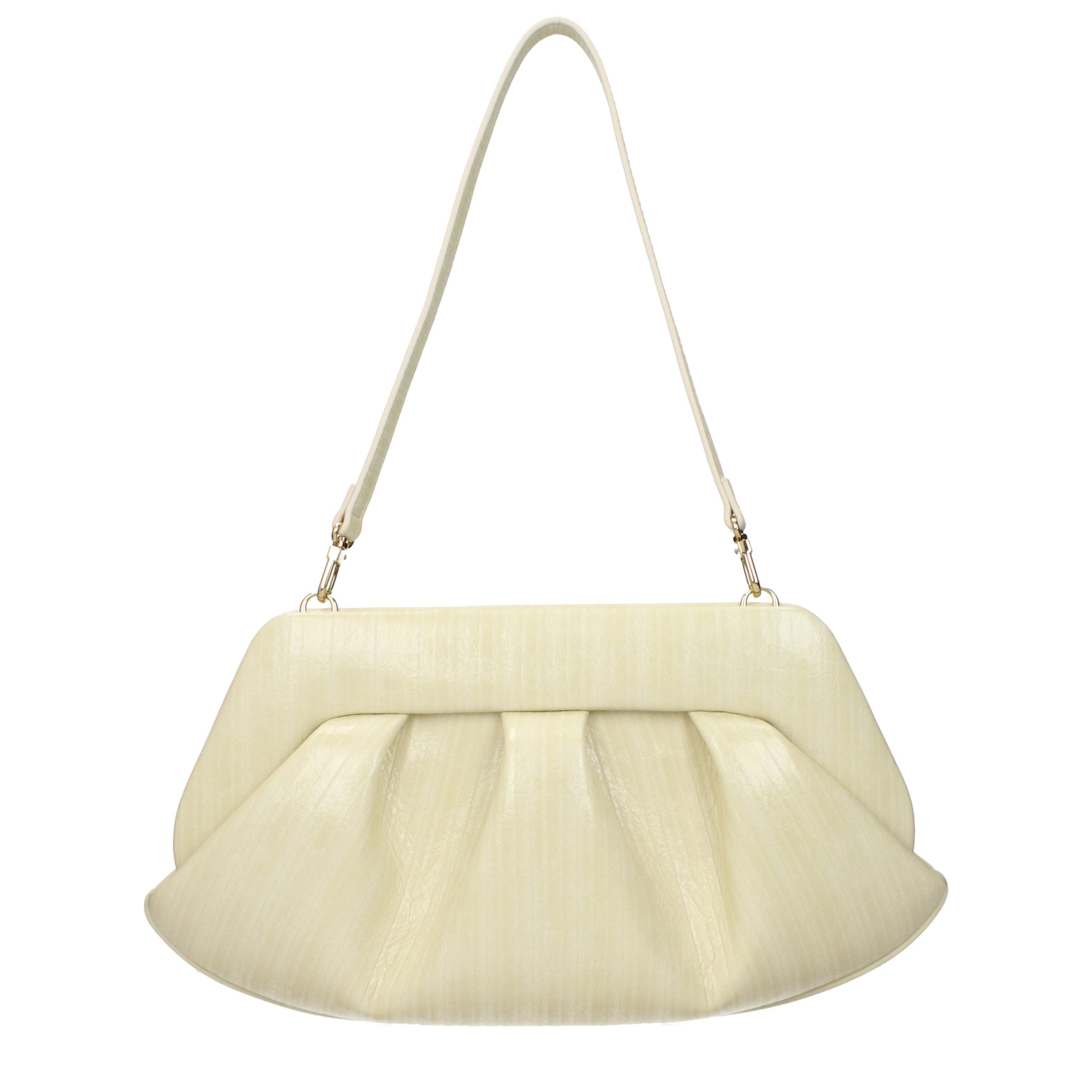 Beige Leather Clutch Bag