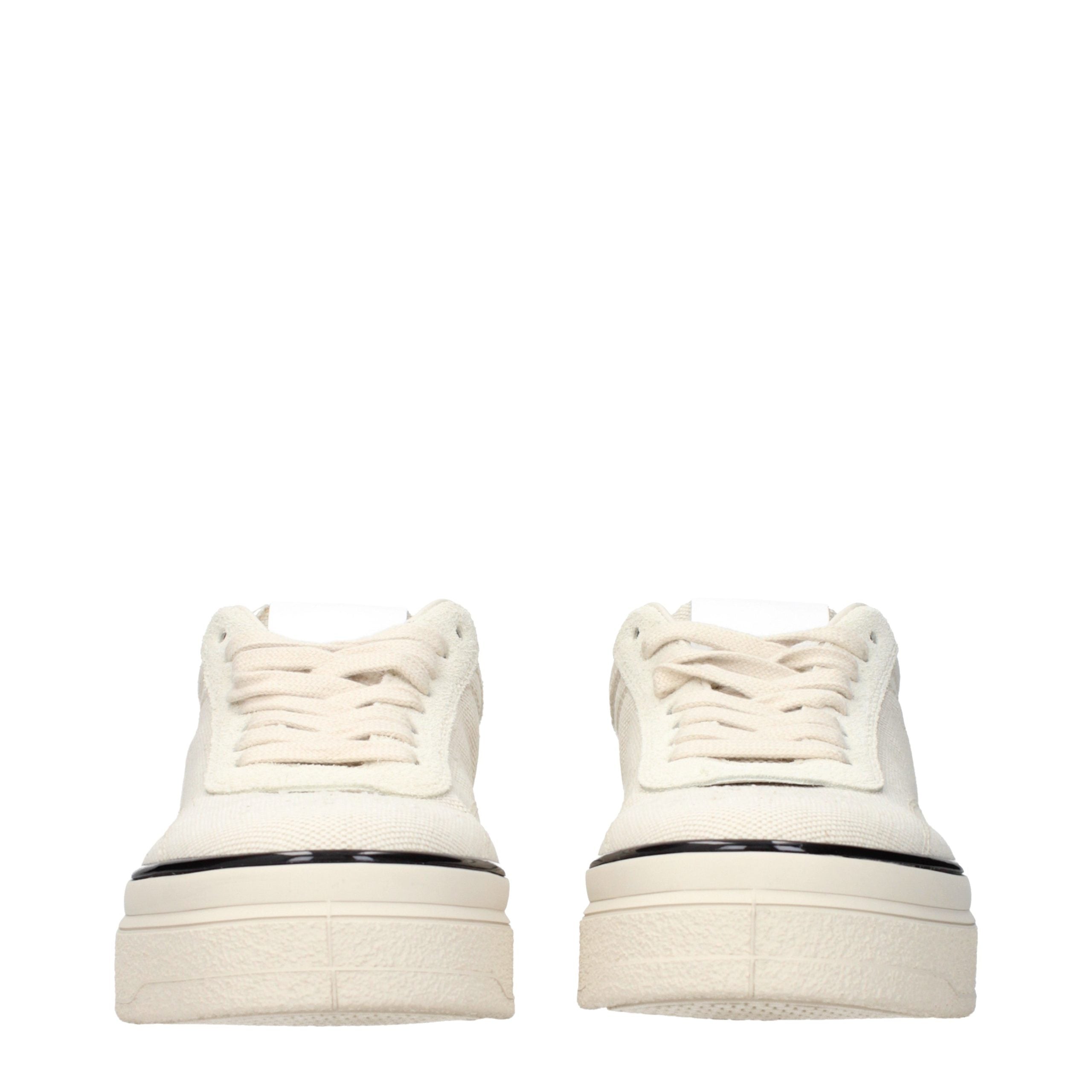 Beige Fabric Platform Sneakers