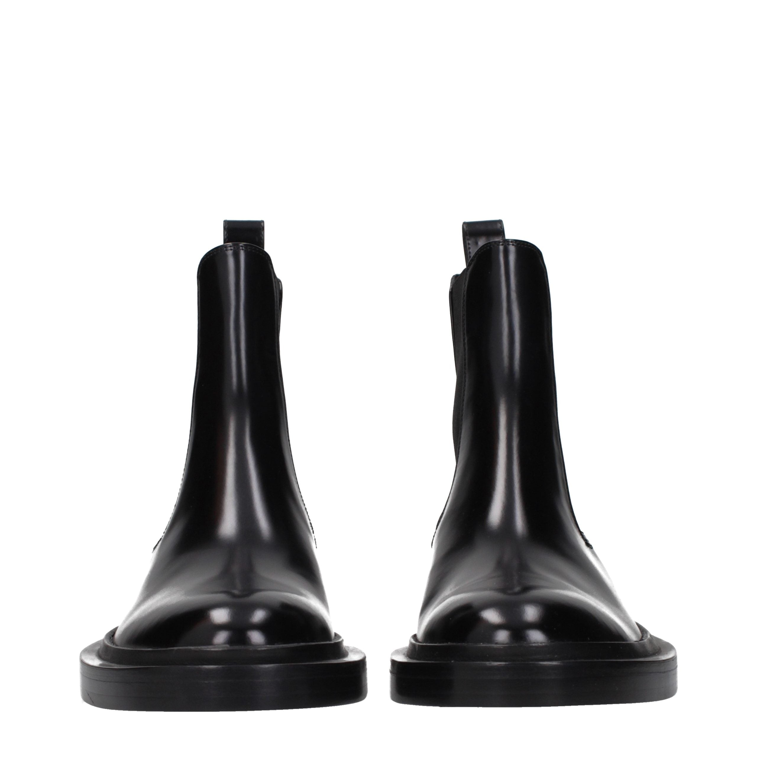 Black Leather Ankle Boots