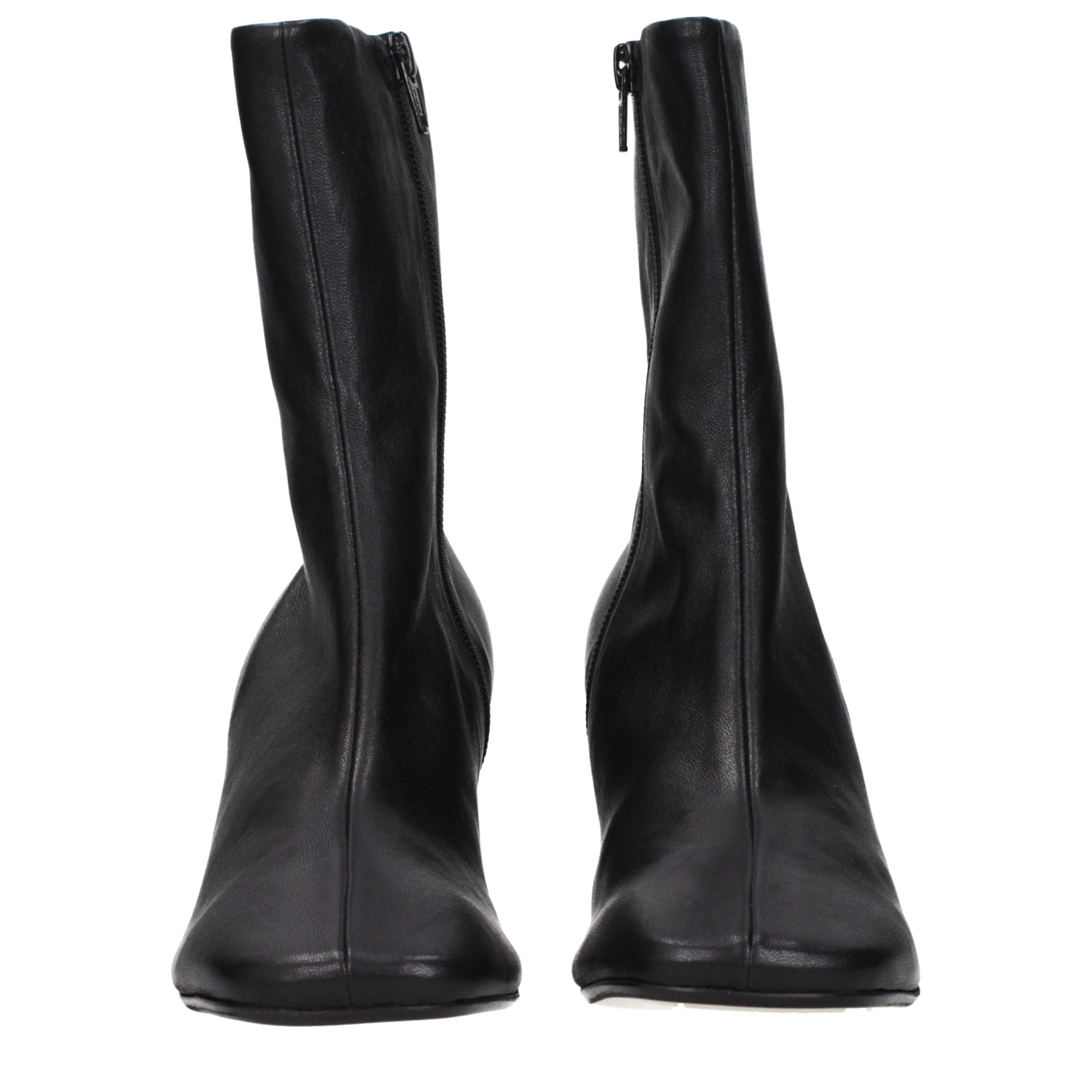 Black Leather Ankle Boots