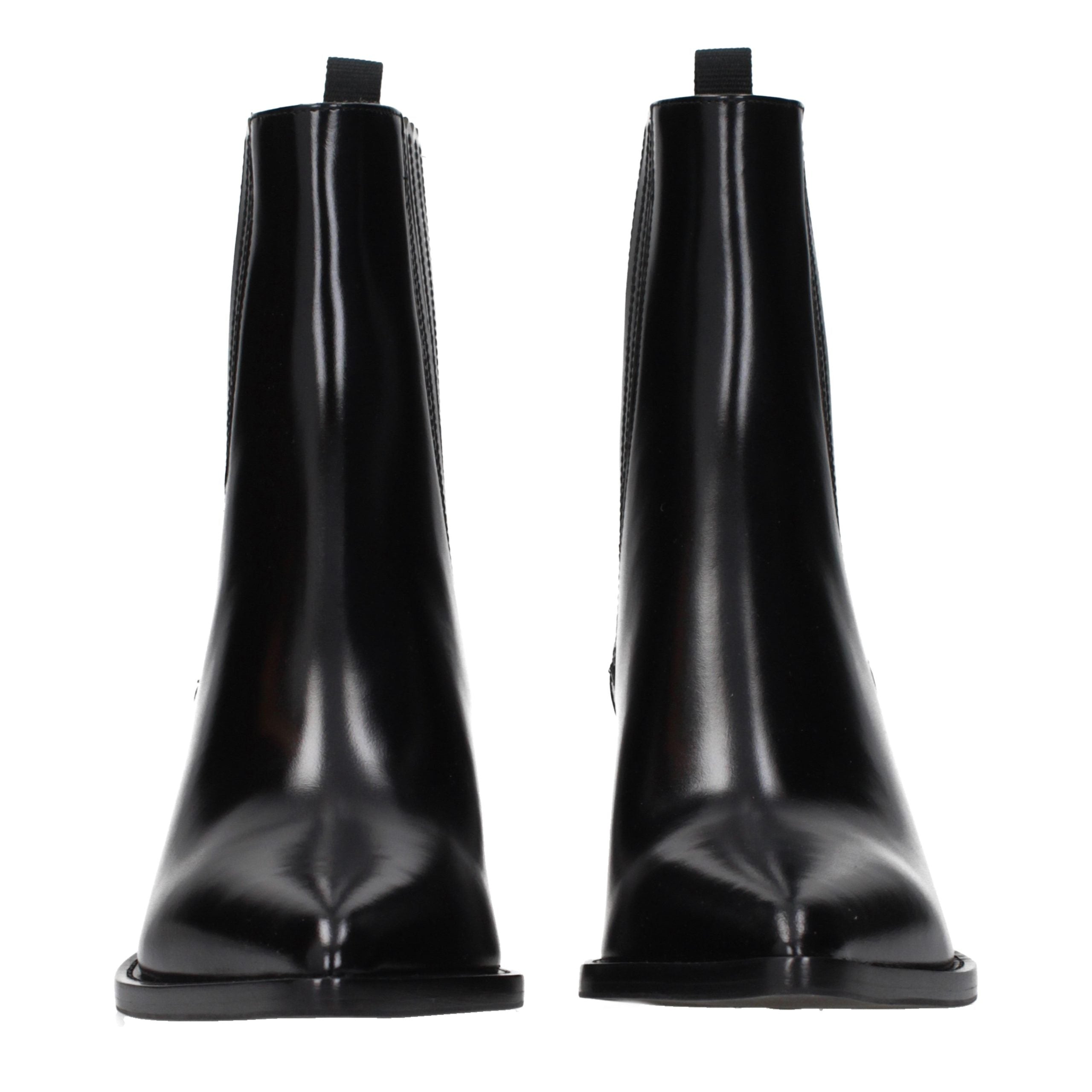 Black Leather Ankle Boots