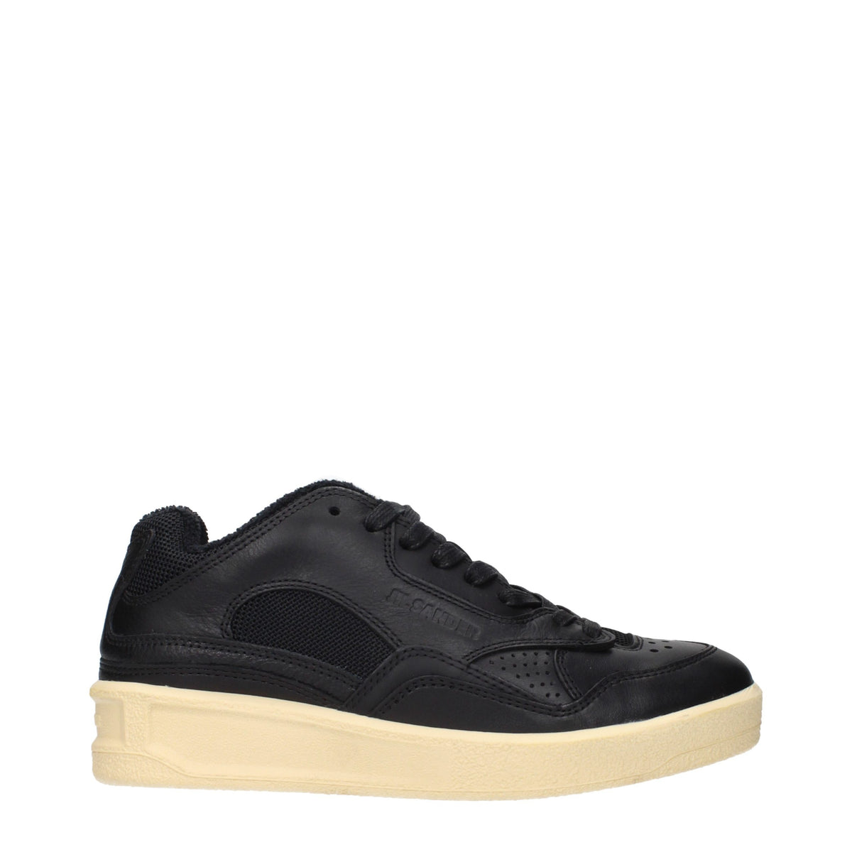 Black Leather Low Top Sneakers