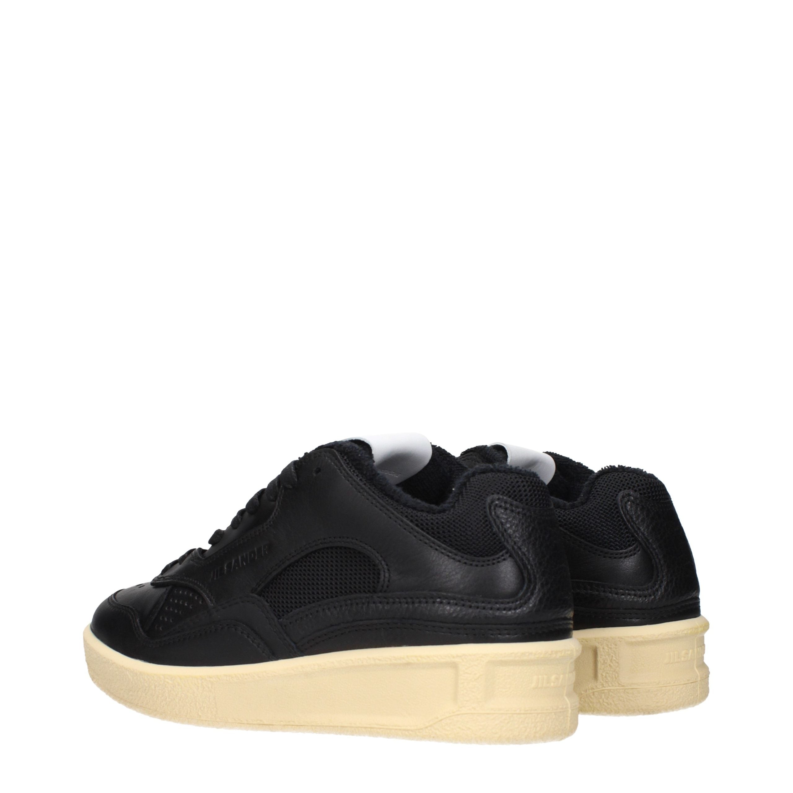 Black Leather Low Top Sneakers