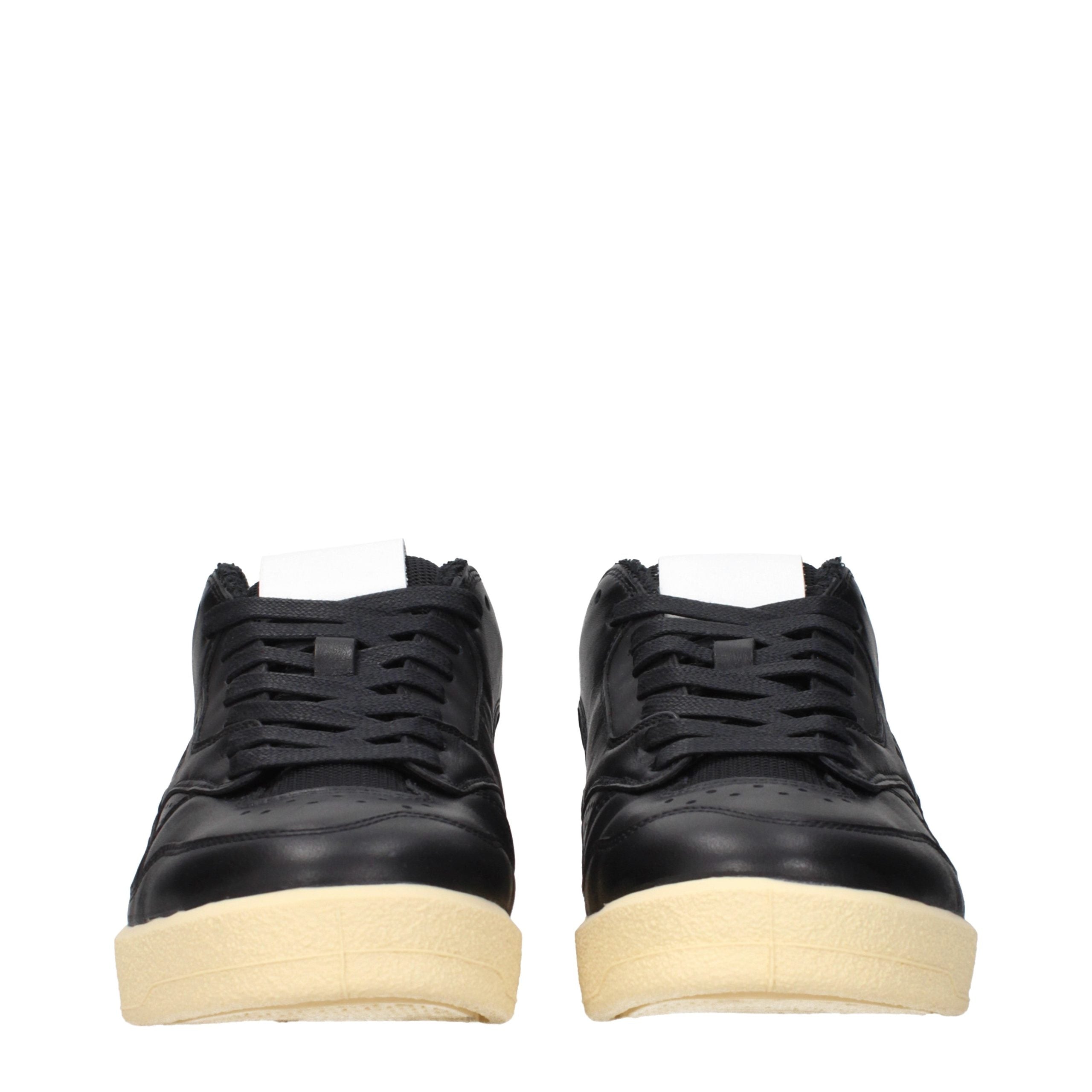 Black Leather Low Top Sneakers