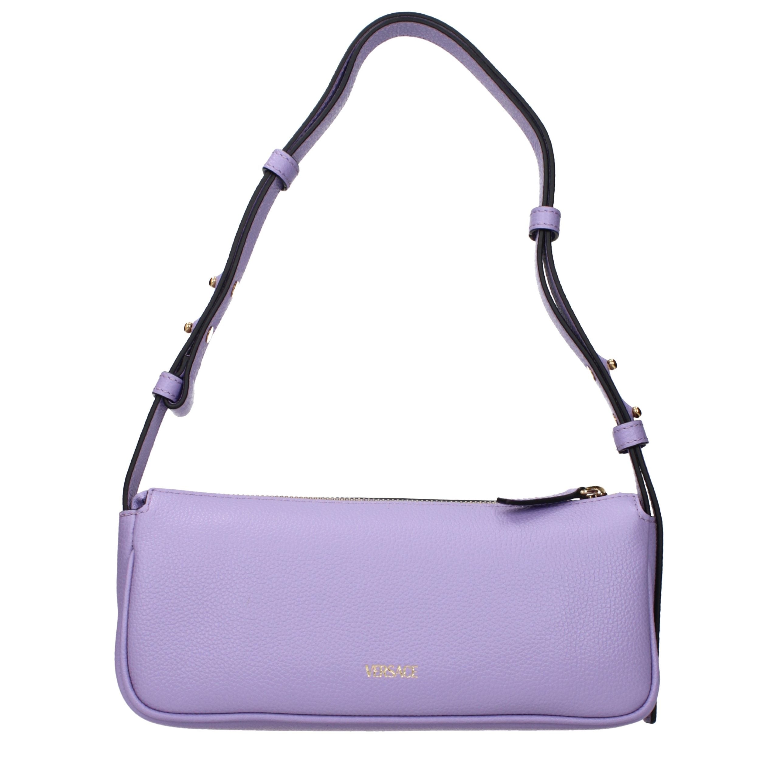 Purple Leather Shoulder Bag