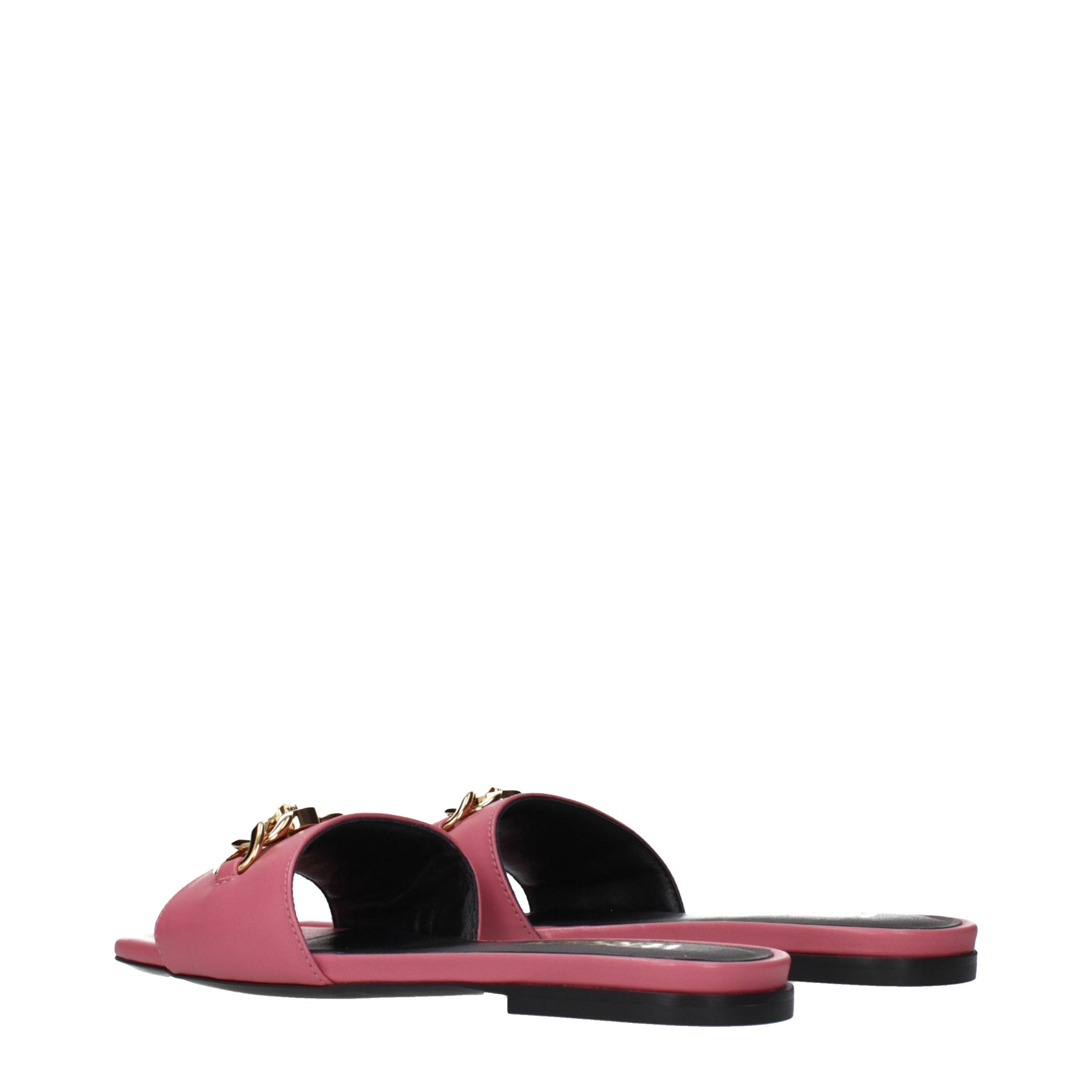 Pink Leather Slippers