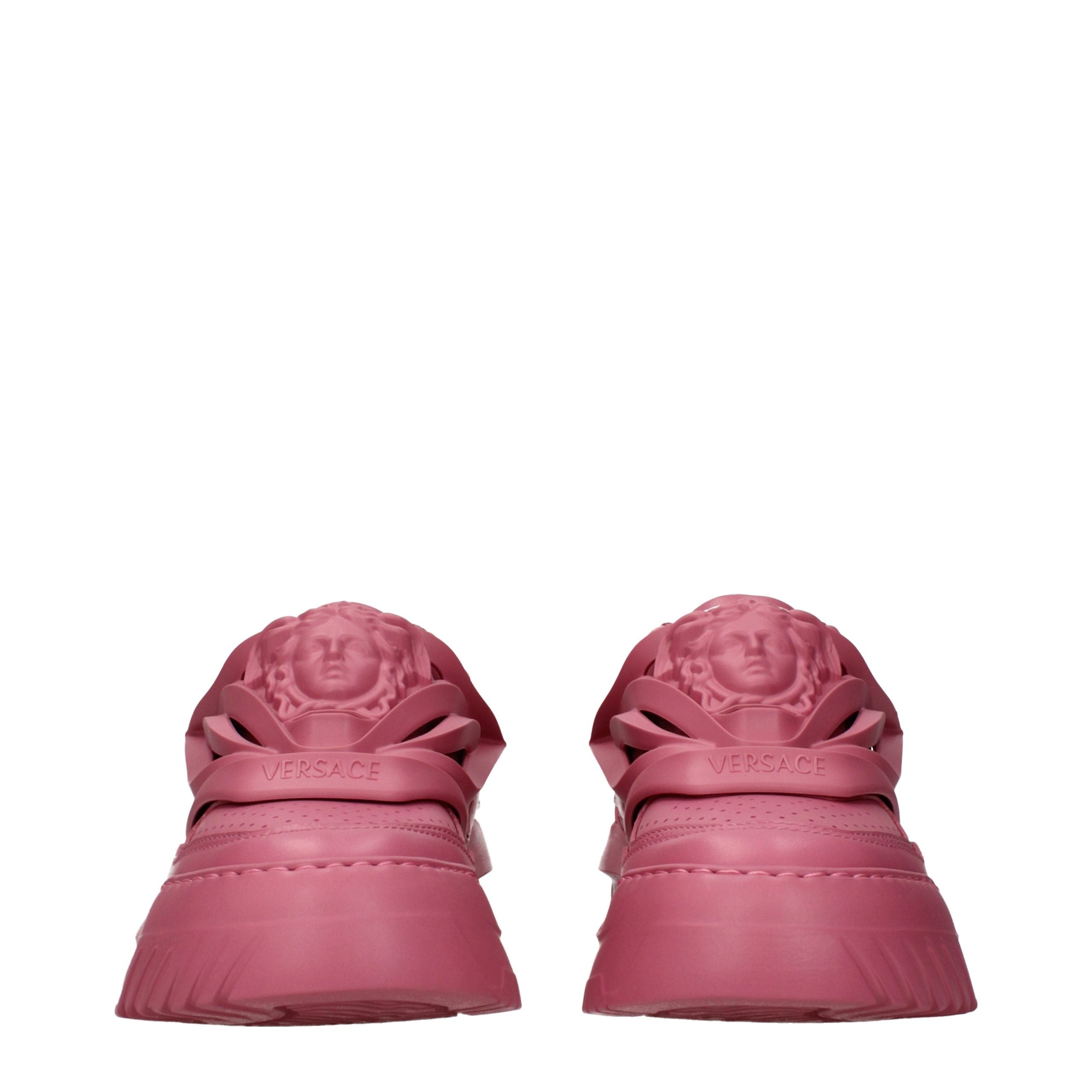 Pink Leather Chunky Sneakers