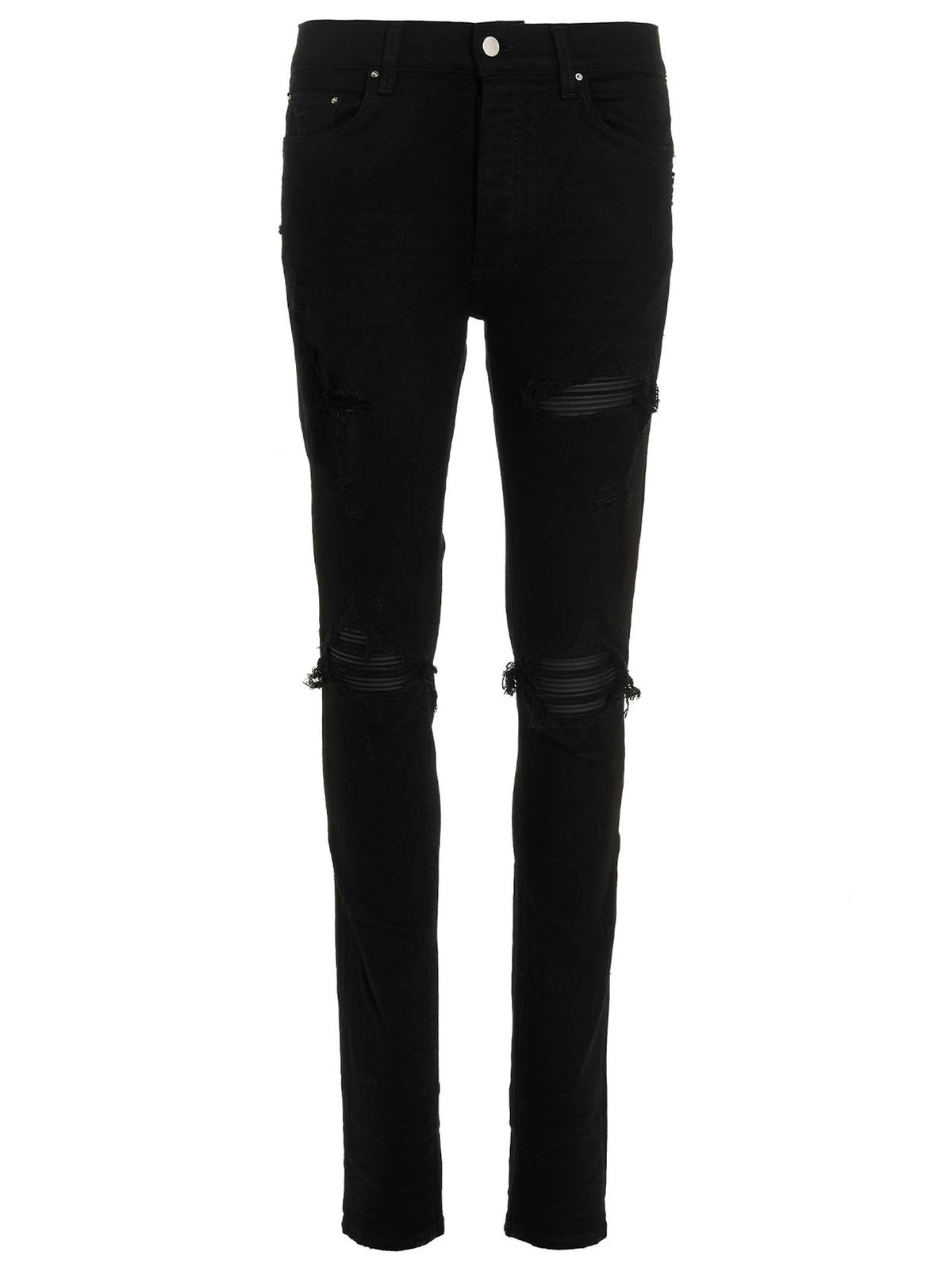 Black Cotton Skinny Jeans