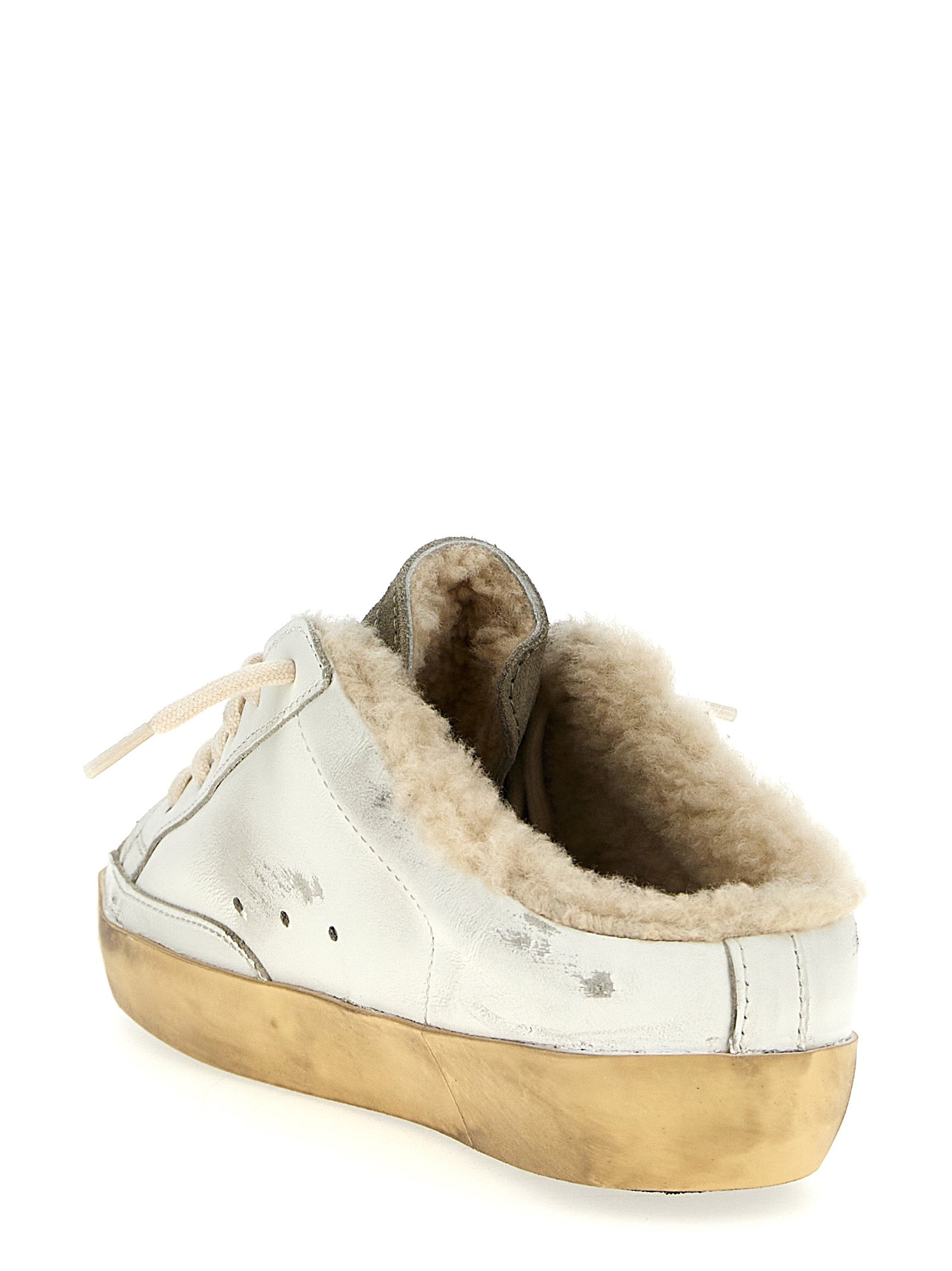 Beige Cowhide Low Top Sneakers