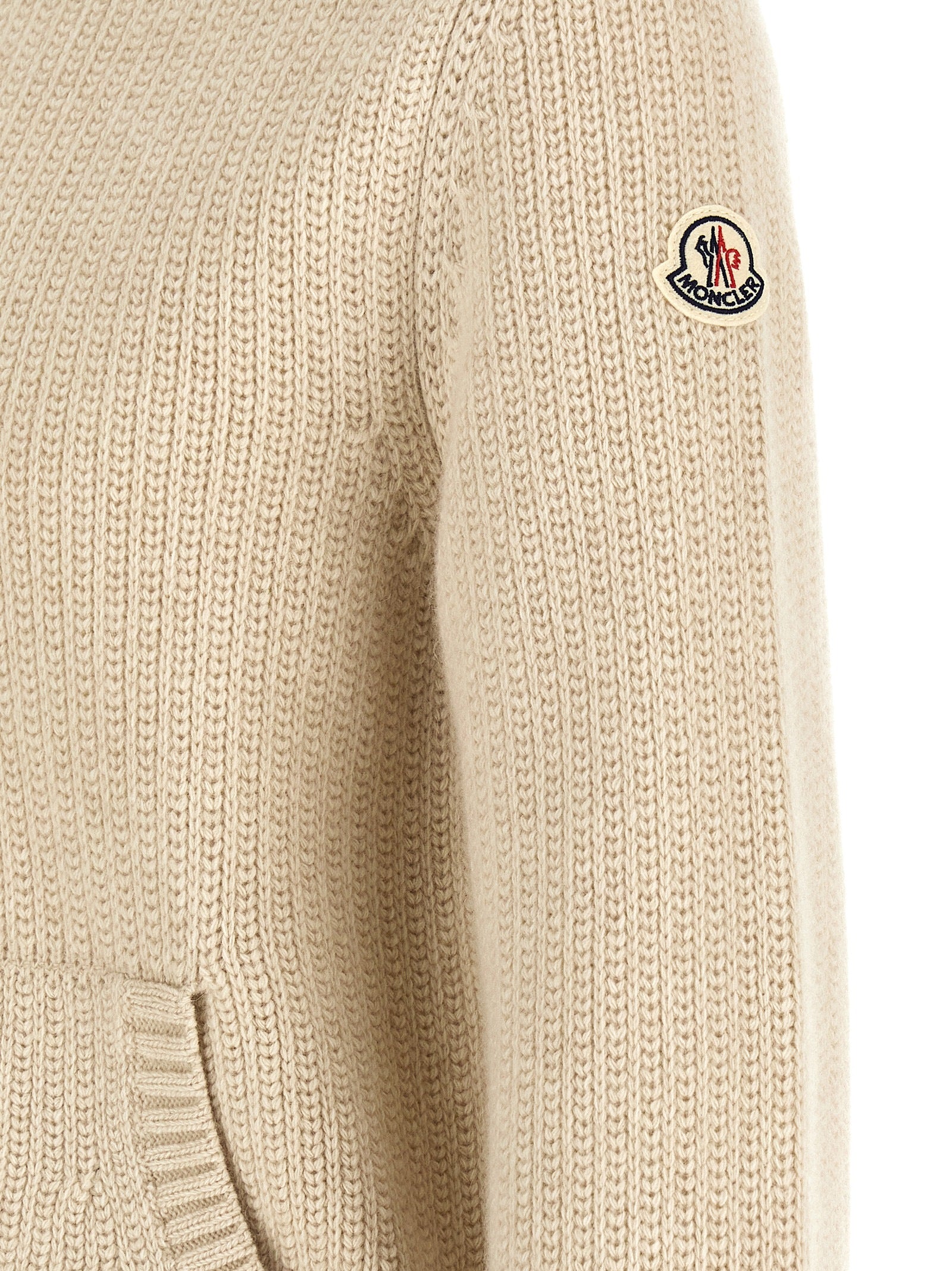 Beige Virgin Wool Cardigan