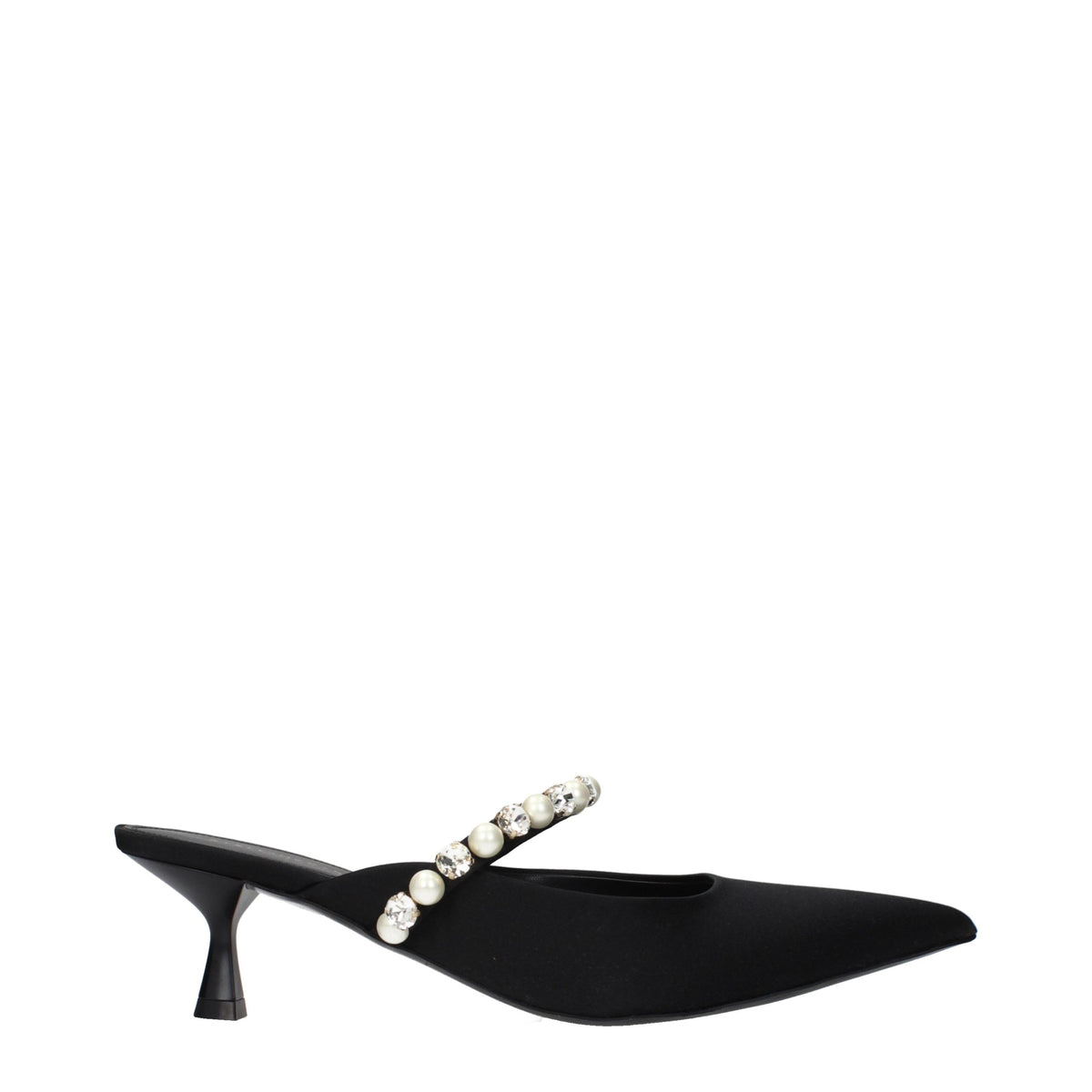 Black Satin Stiletto Heel Sandals