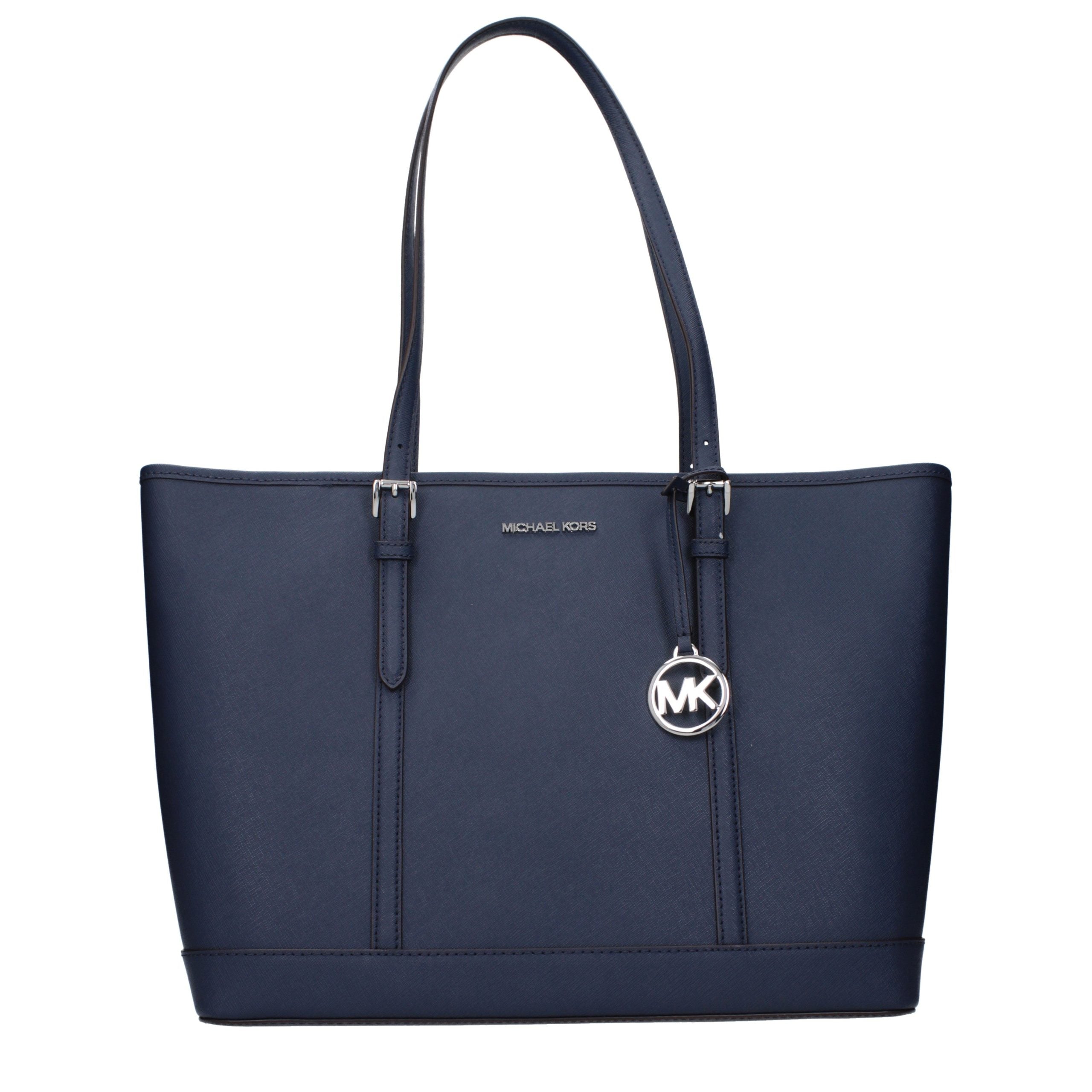 Blue Leather Shoulder Bag