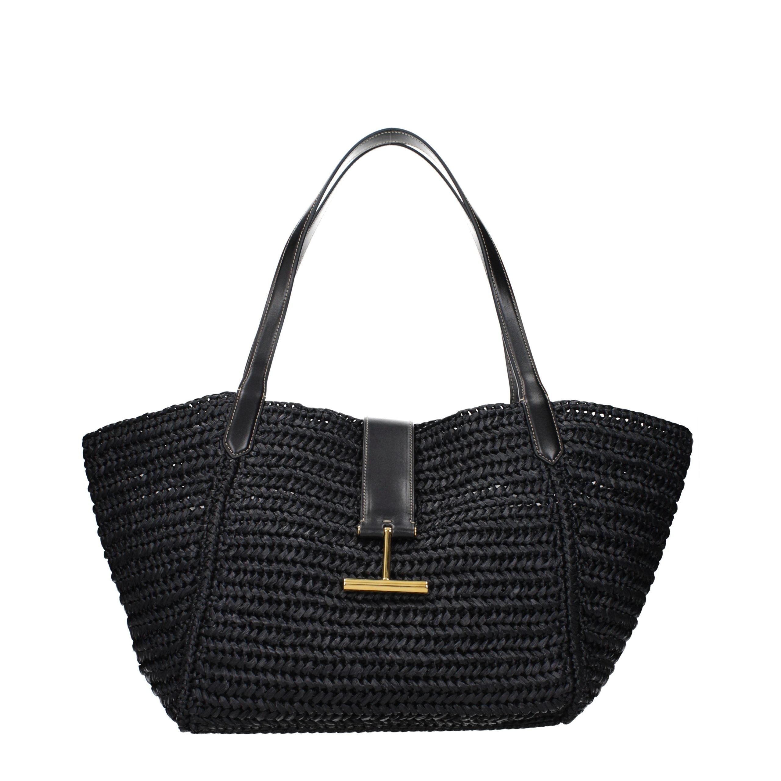 Black Raffia Shoulder Bag