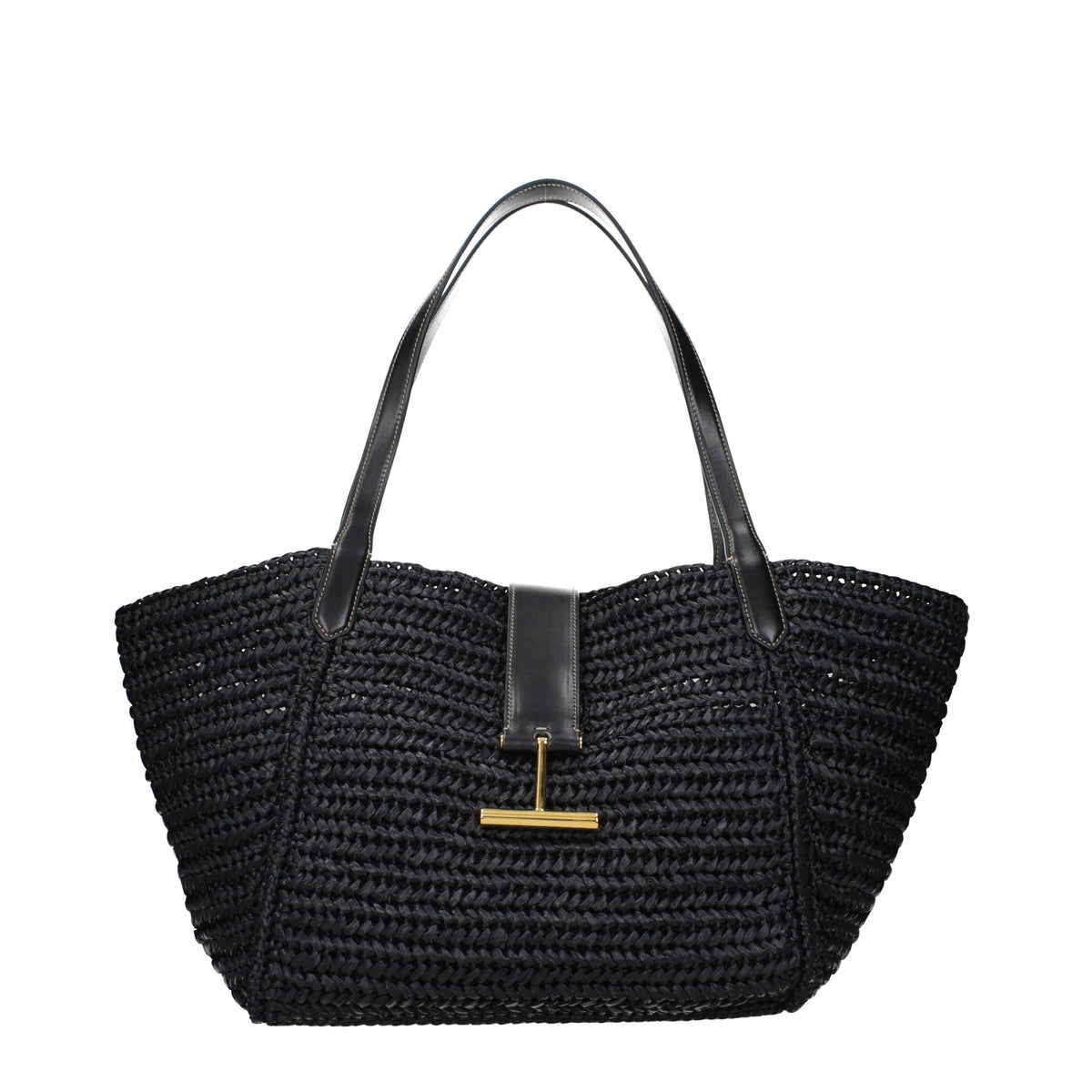 Black Raffia Shoulder Bag