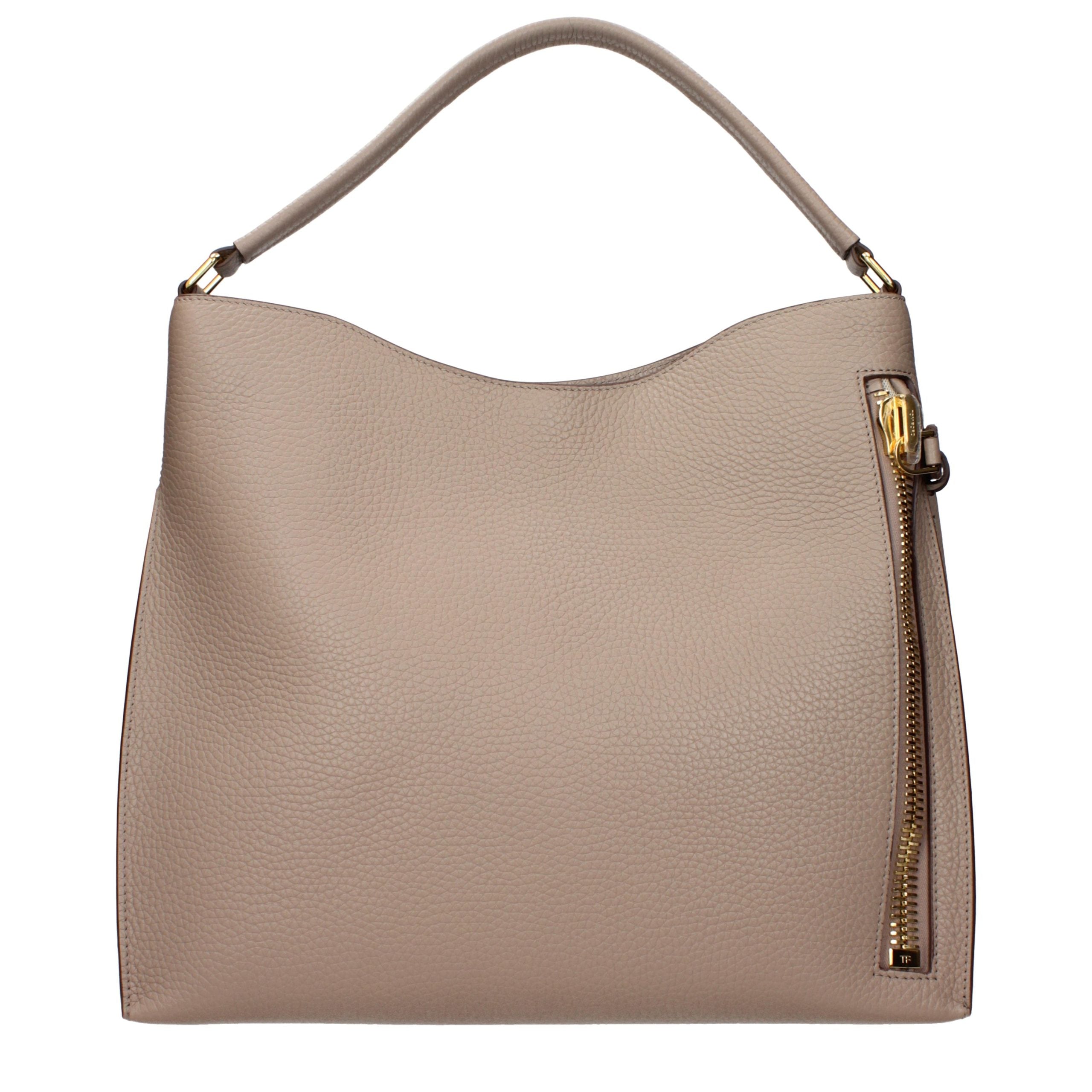 Beige Leather Handbag
