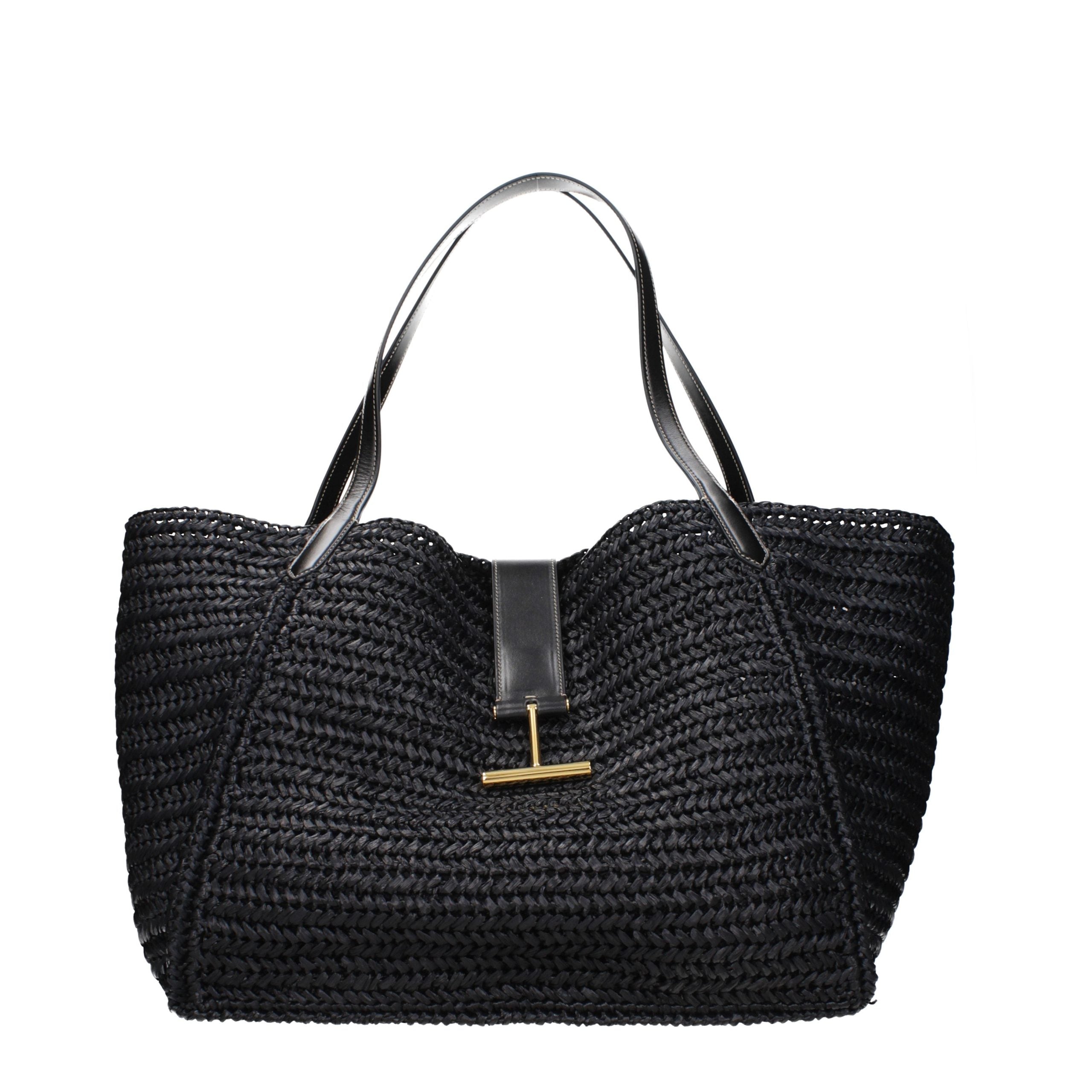 Black Raffia Shoulder Bag