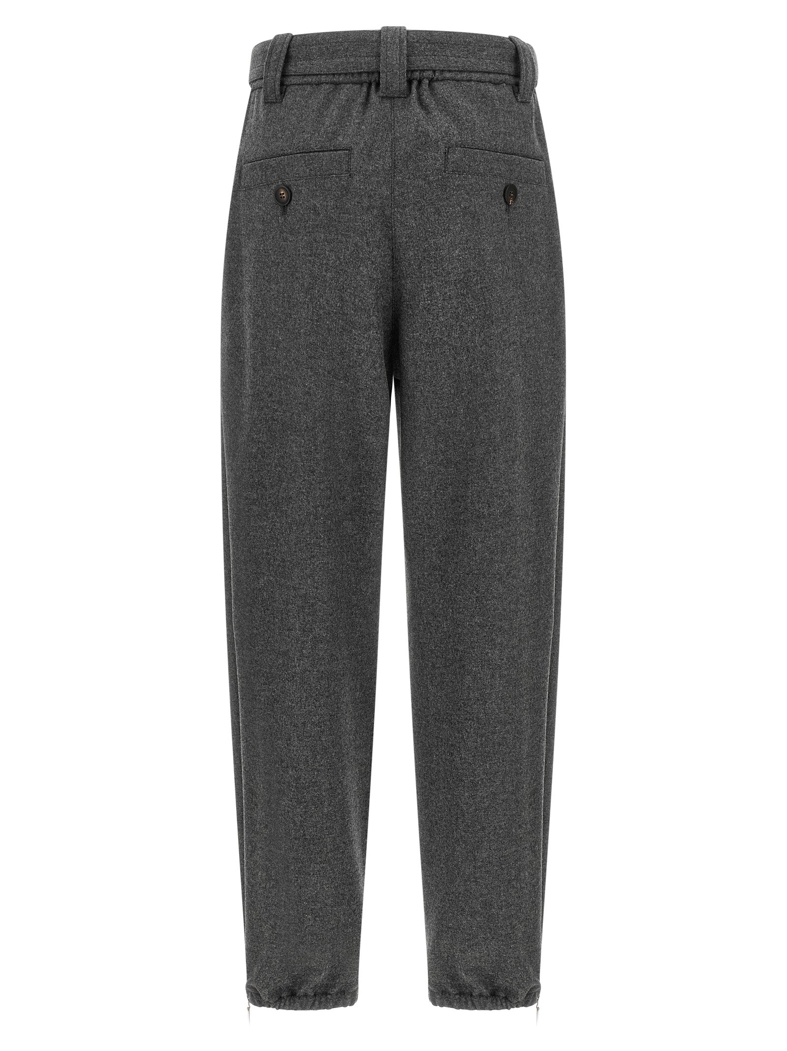 Gray Virgin Wool Cargo Pants