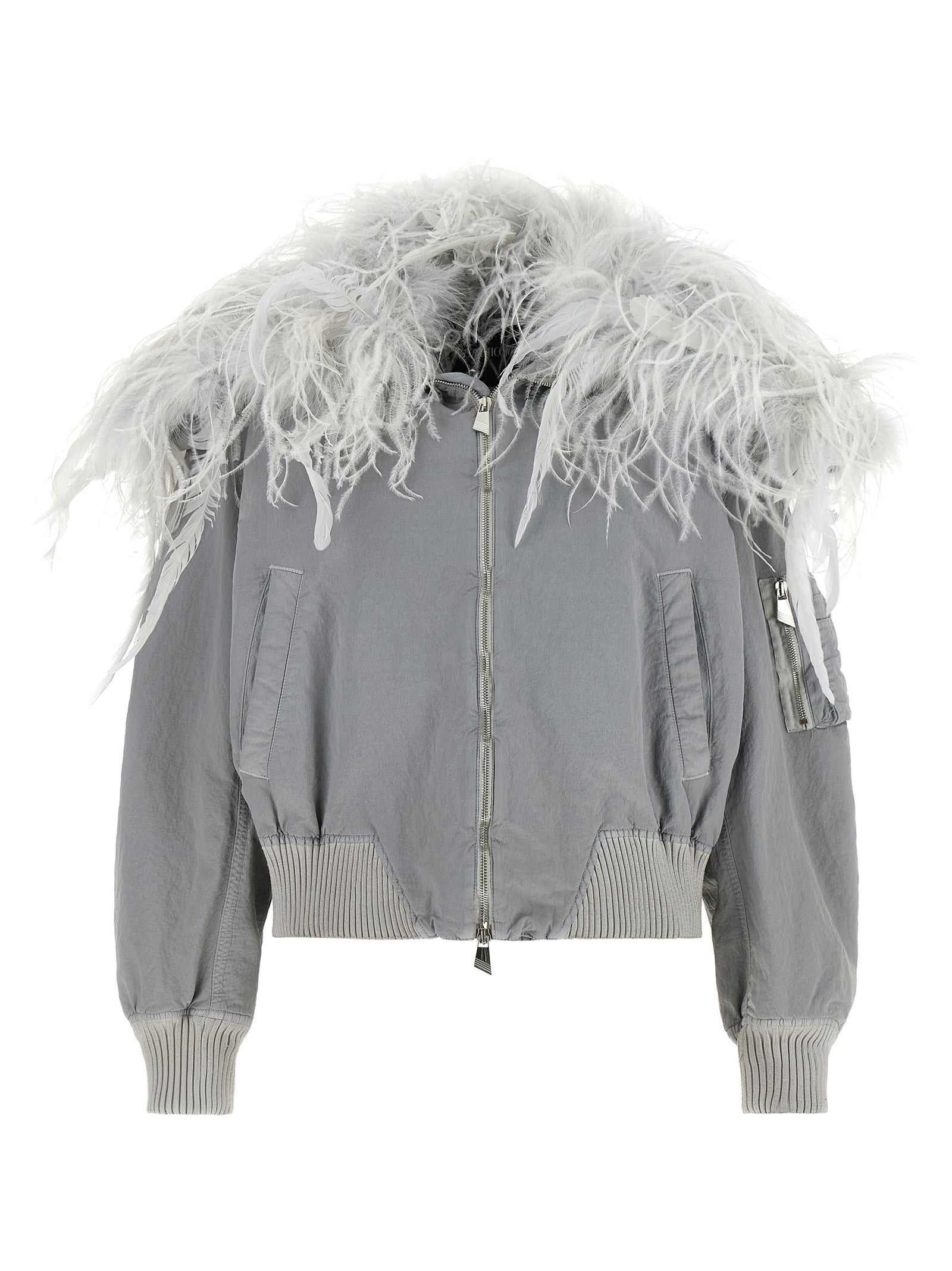 Gray Polyamide Bomber