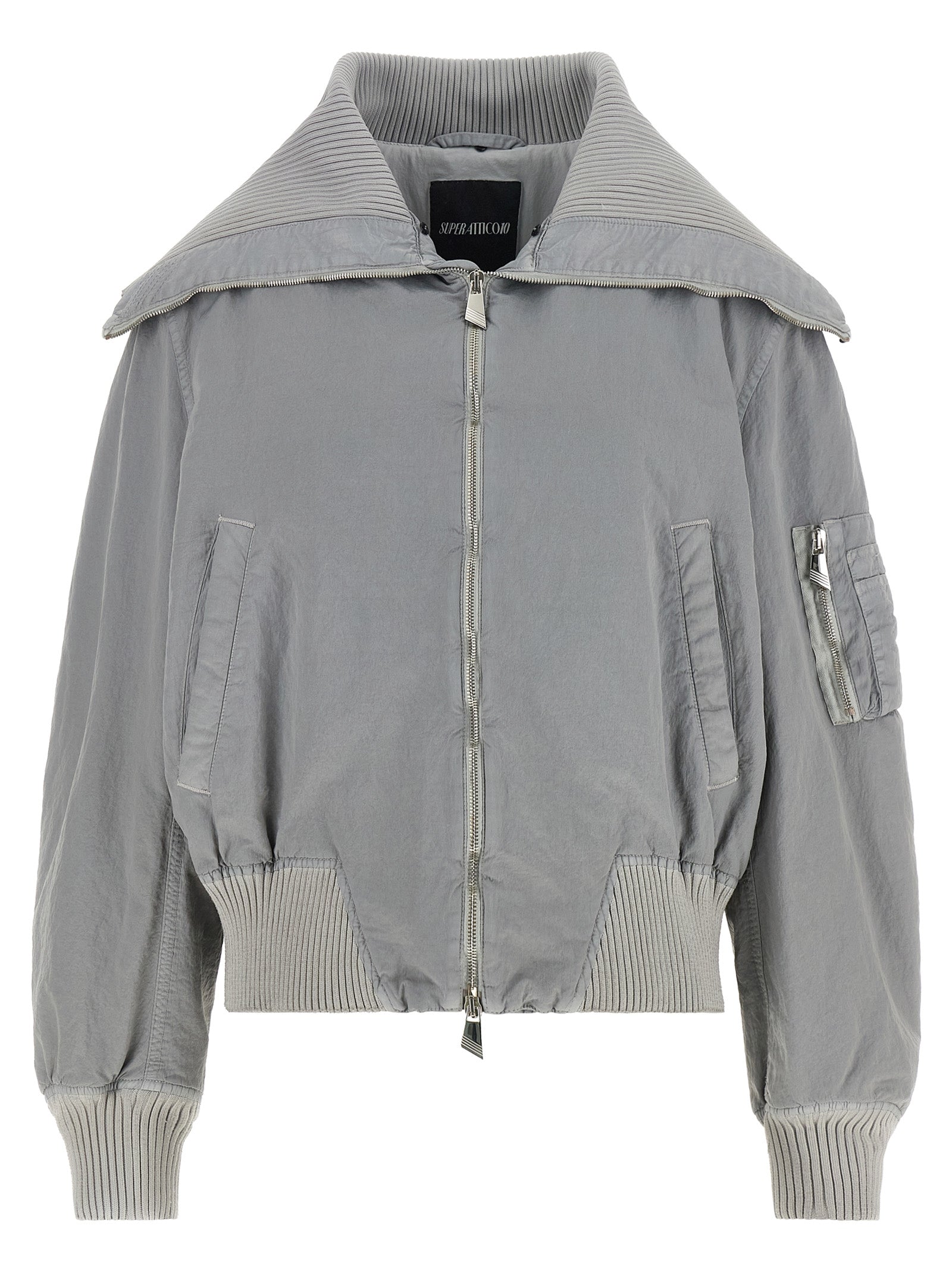 Gray Polyamide Bomber